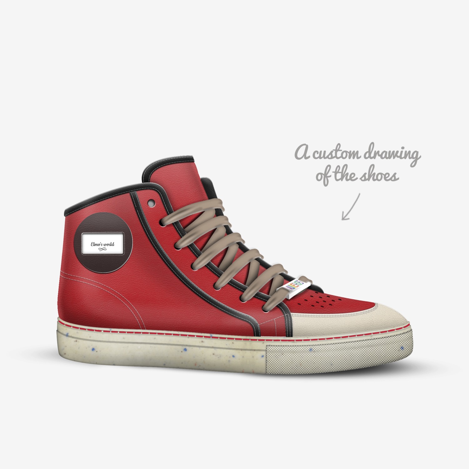 Elmo's world custom made in Italy shoes by Grindhard Kourvoisier | Sketch view