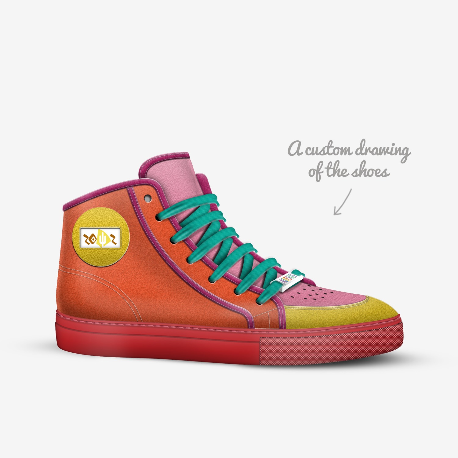 ZOYZ "Sunset Beauties" custom made in Italy shoes by Zoya Kraus | Sketch view