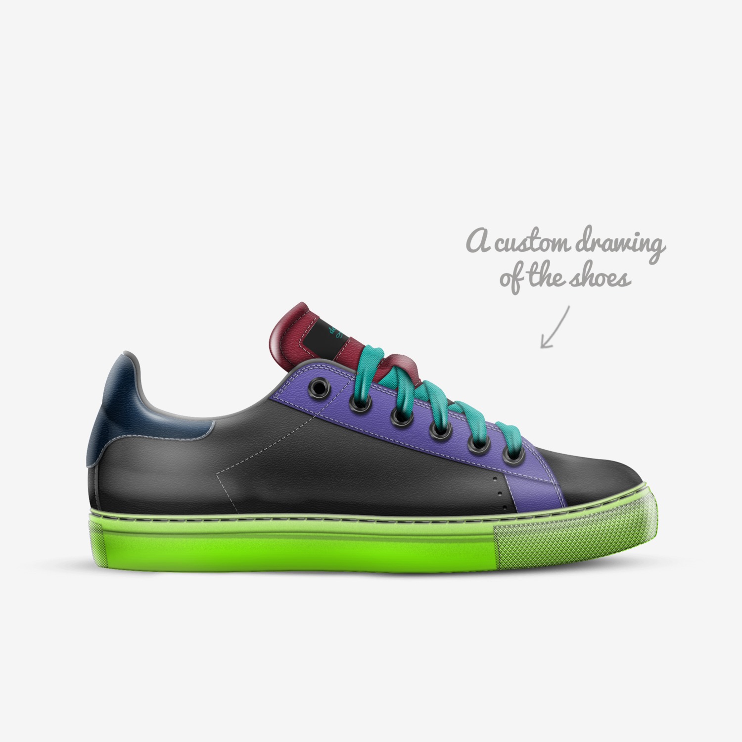 dots custom made in Italy shoes by Lexie Matteson | Sketch view