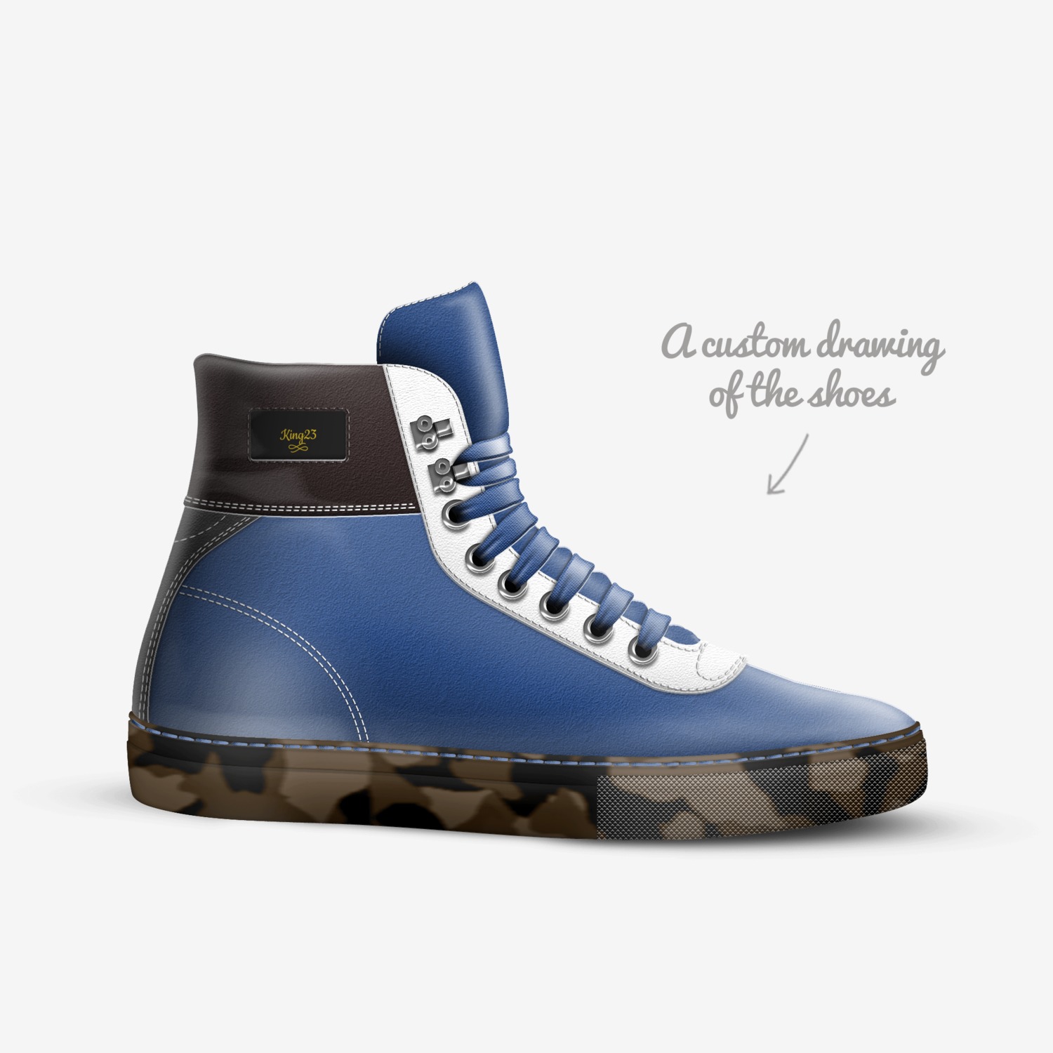 King23 custom made in Italy shoes by Hissan | Sketch view
