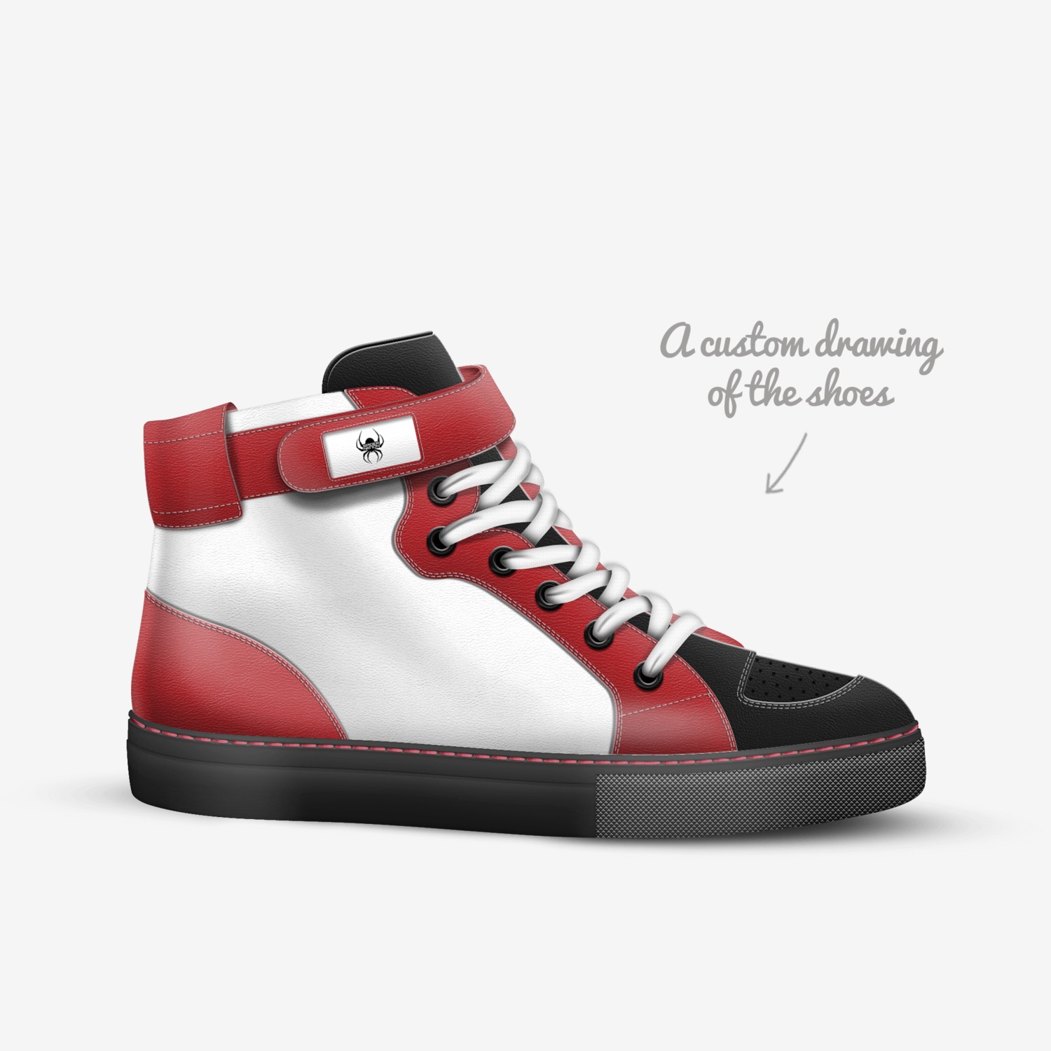 Spidernation  custom made in Italy shoes by Laketha | Sketch view