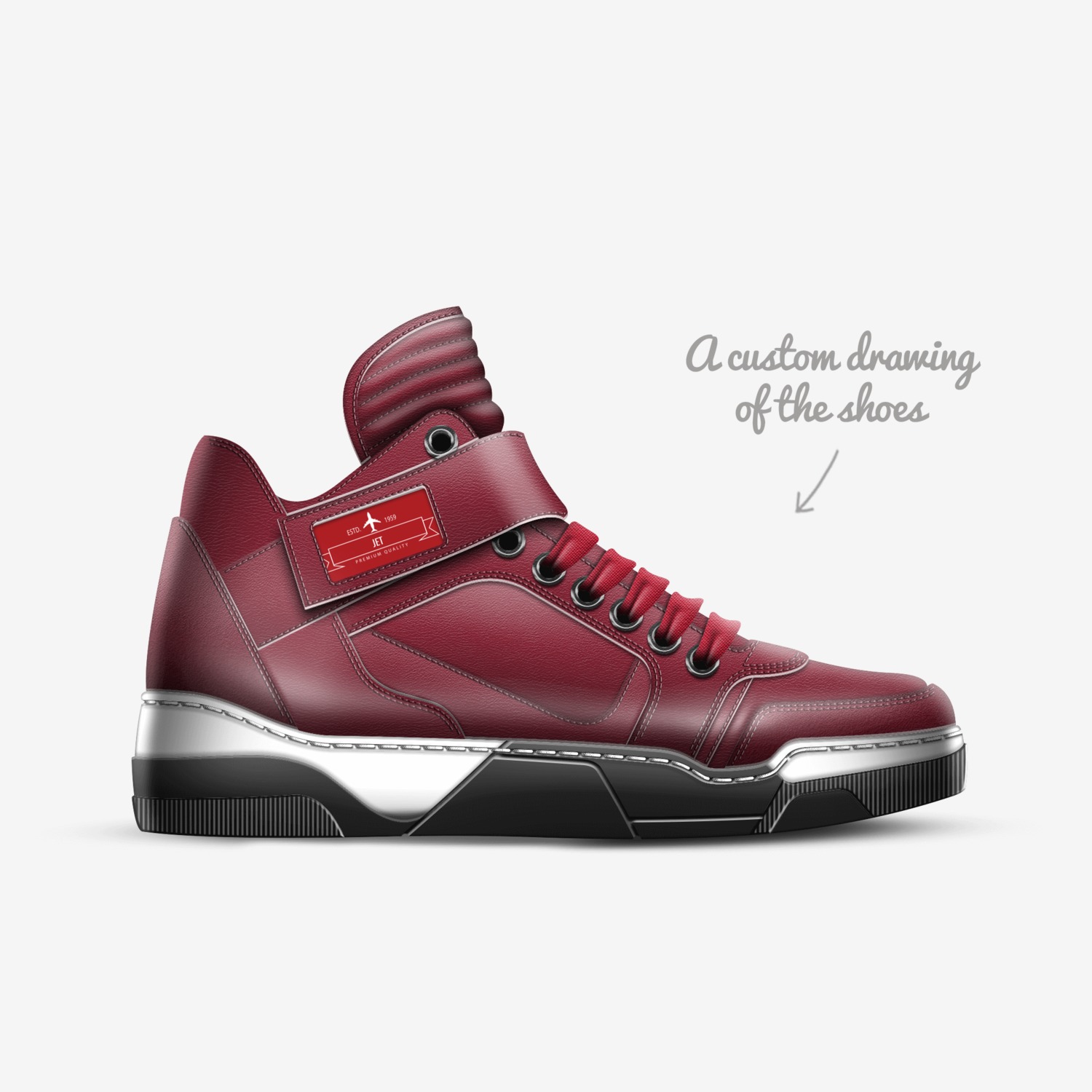 Jet custom made in Italy shoes by Anthony Shelton | Sketch view