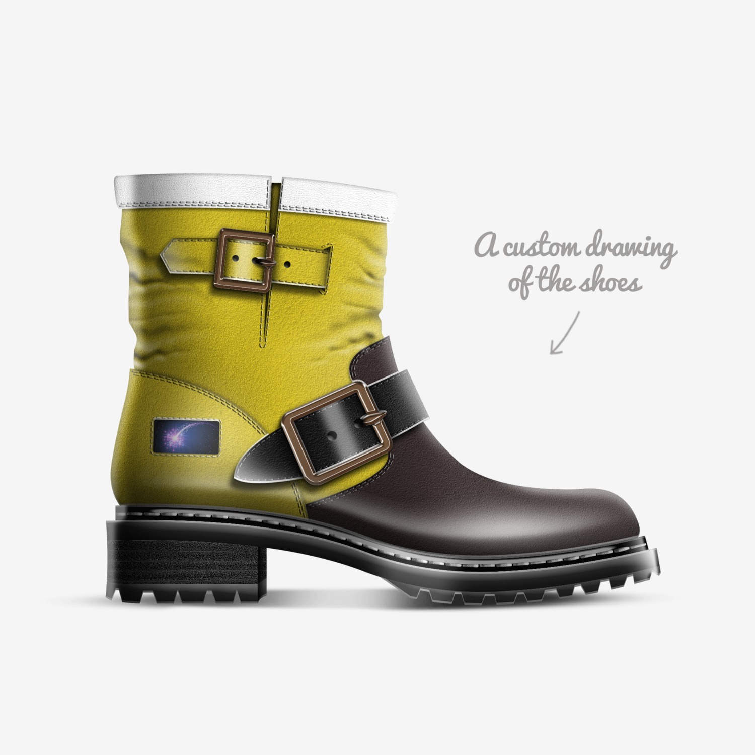 starlight custom made in Italy shoes by Nora Payeton | Sketch view