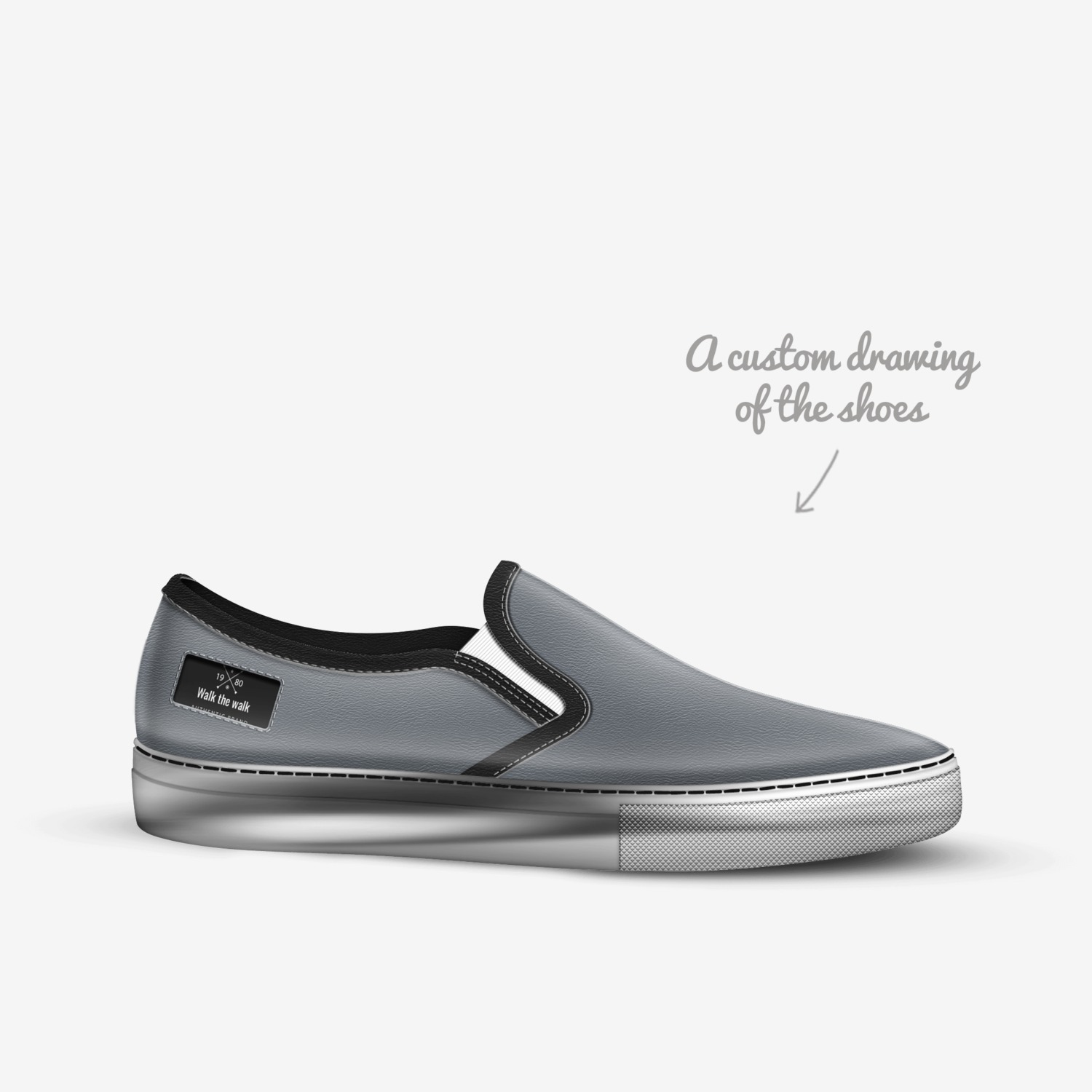 Walk the walk custom made in Italy shoes by Davina Delk | Sketch view