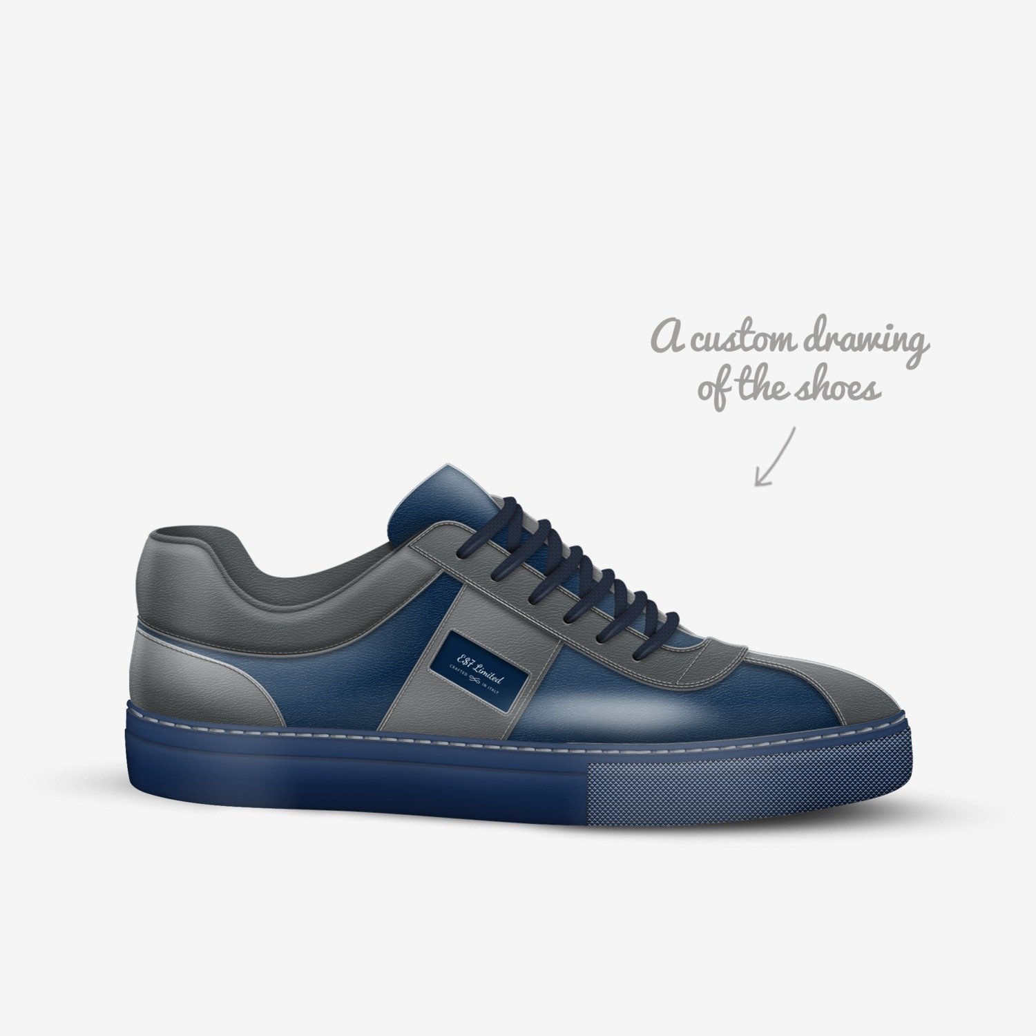 E$7 Limited custom made in Italy shoes by Lateef Williams | Sketch view