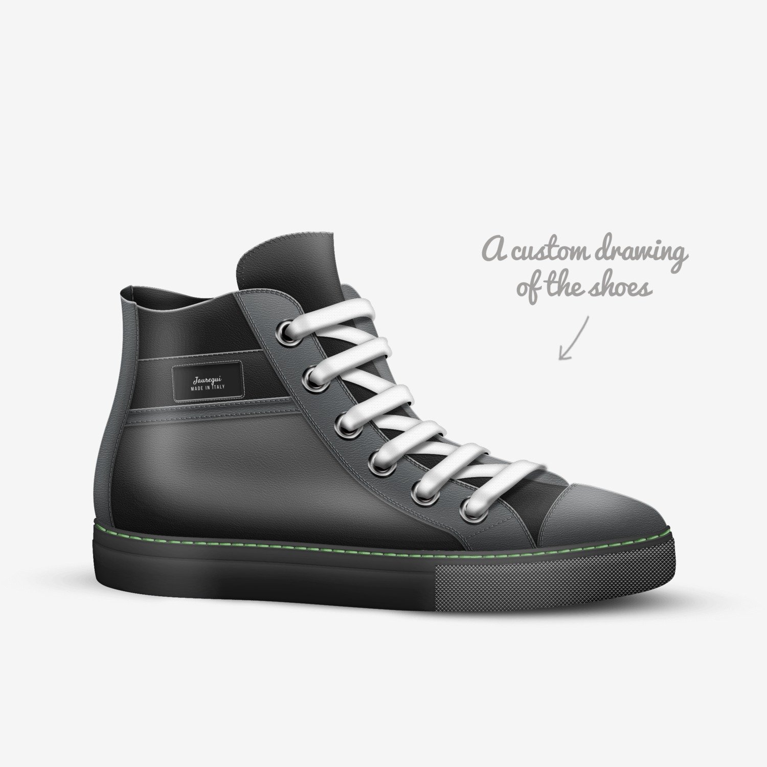 Jauregui custom made in Italy shoes by Sierra Rios | Sketch view