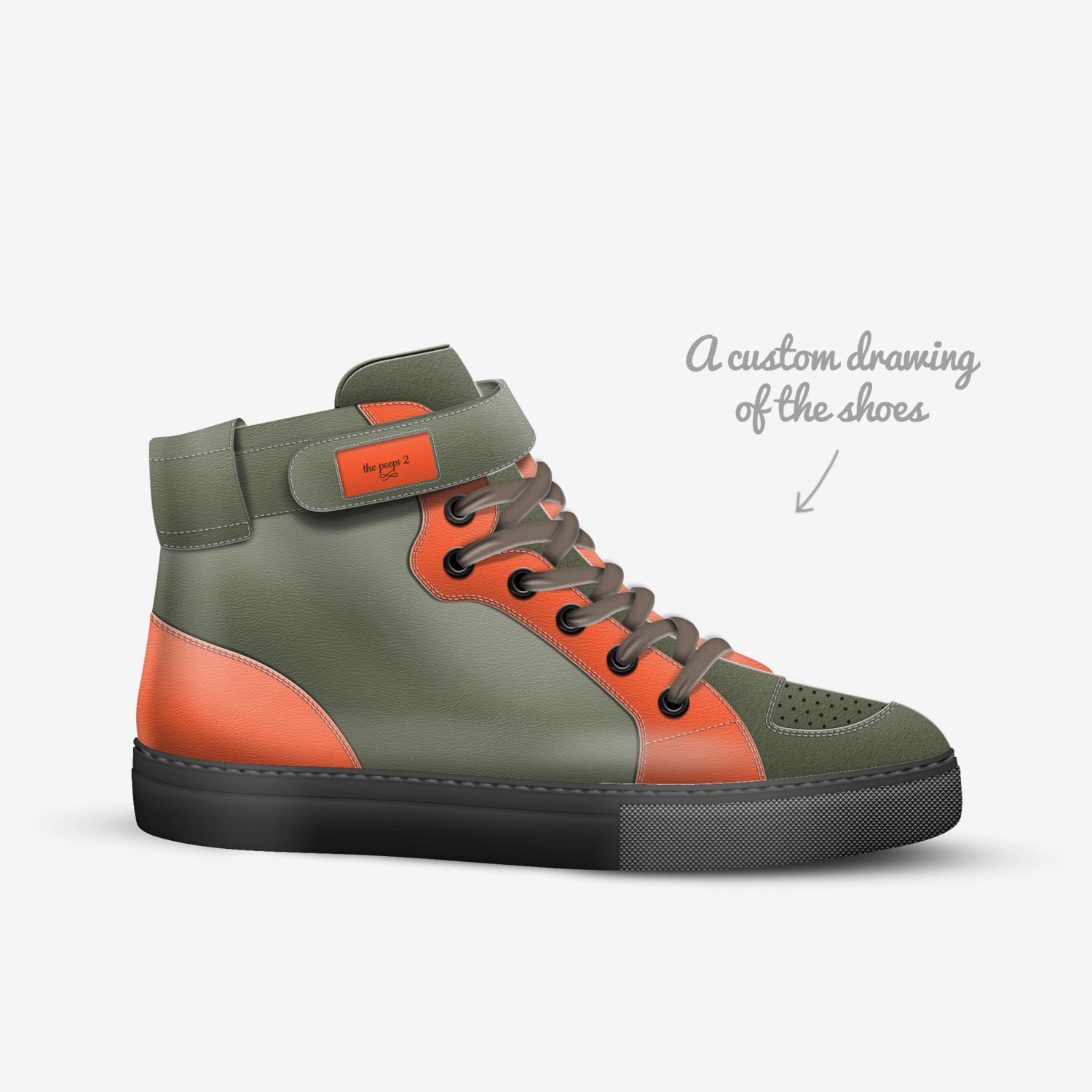 the peeps 2 custom made in Italy shoes by Trevor Miller | Sketch view
