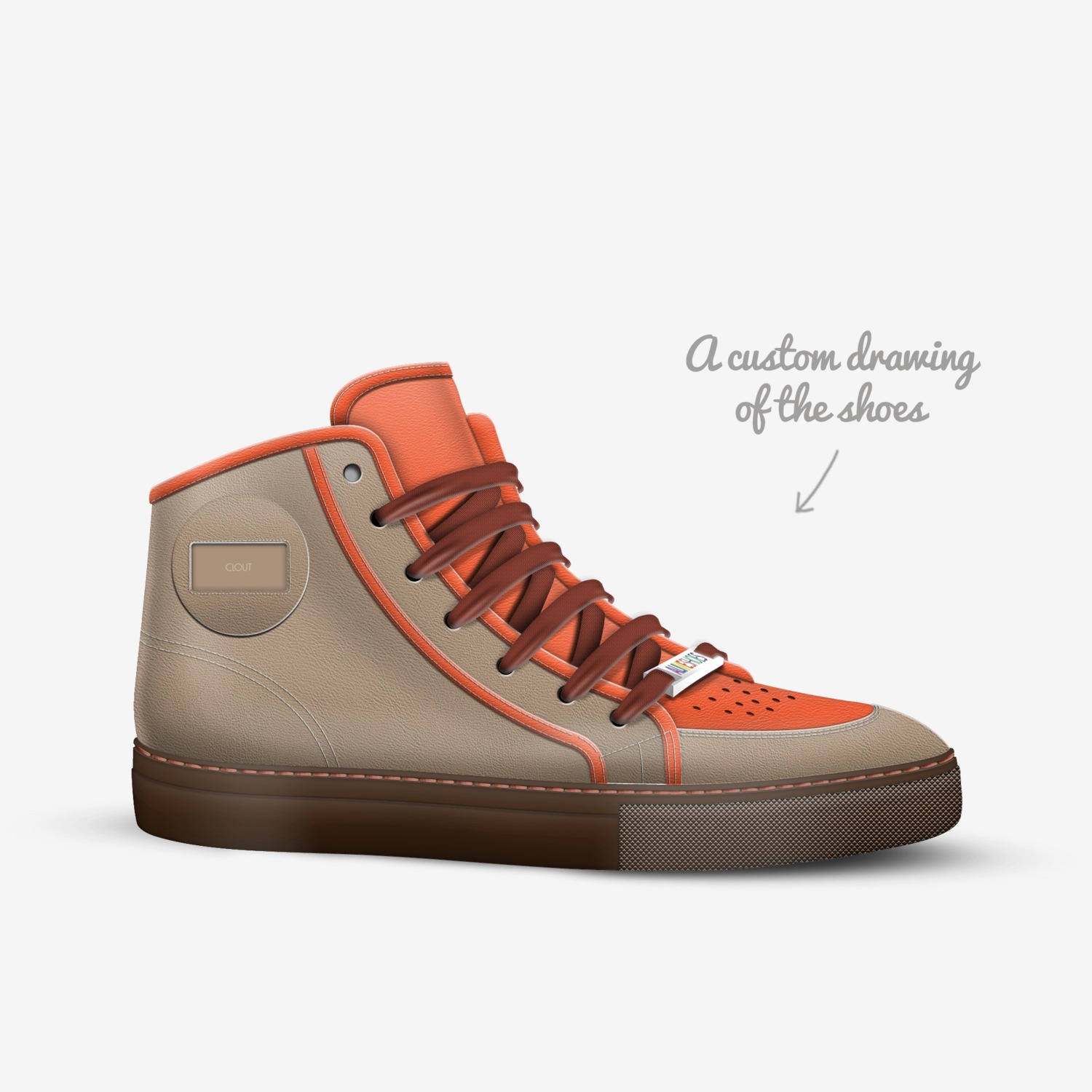 Clout custom made in Italy shoes by Bh | Sketch view