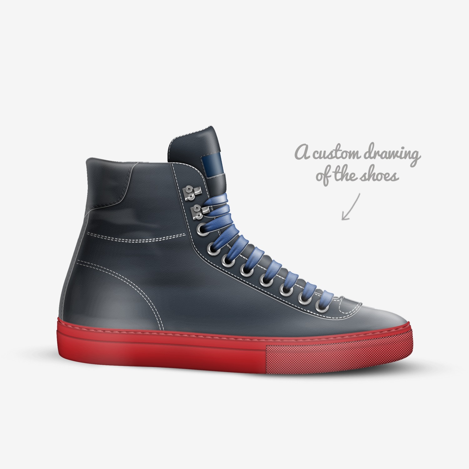 Clout custom made in Italy shoes by Bh | Sketch view