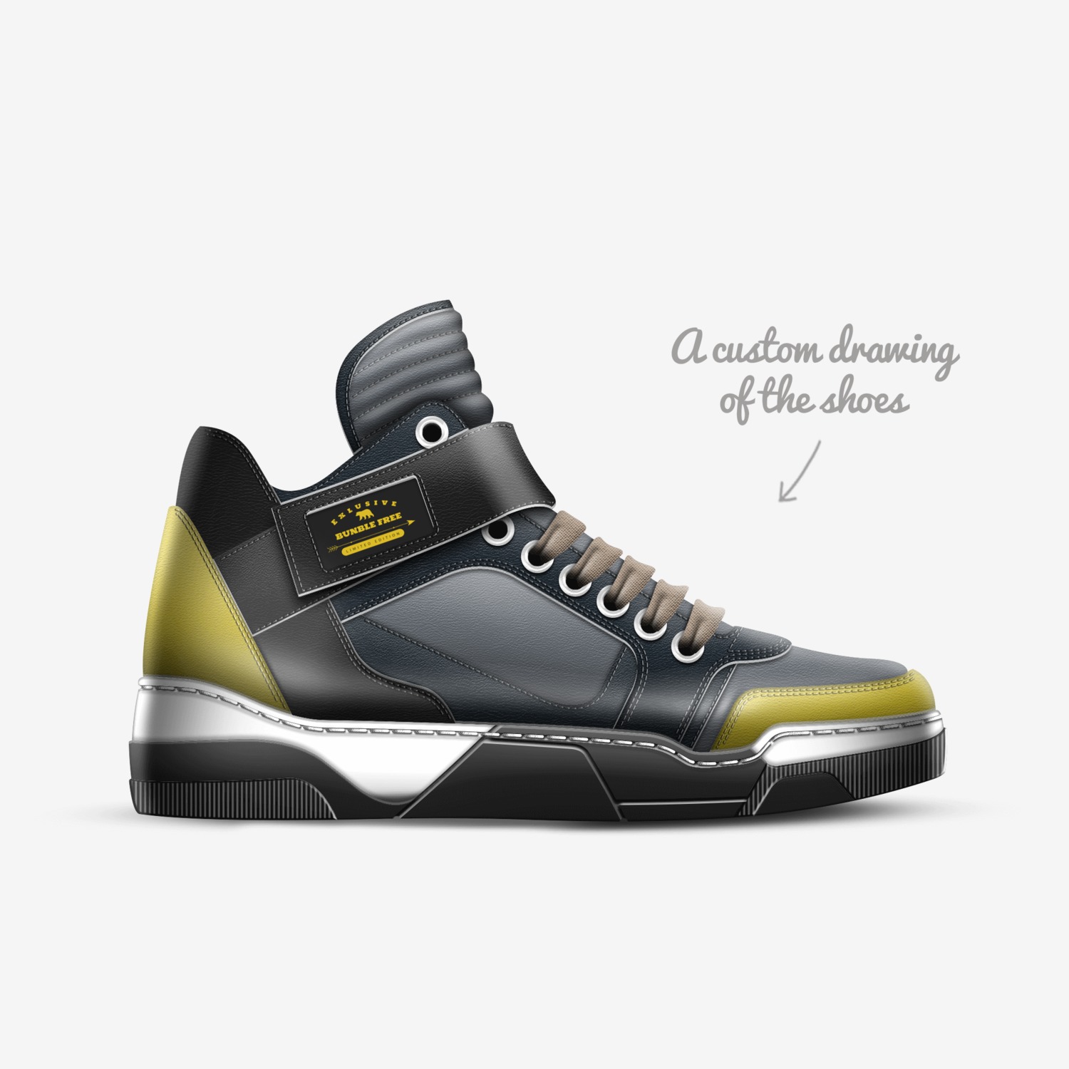 bunble free custom made in Italy shoes by Brody Jones | Sketch view