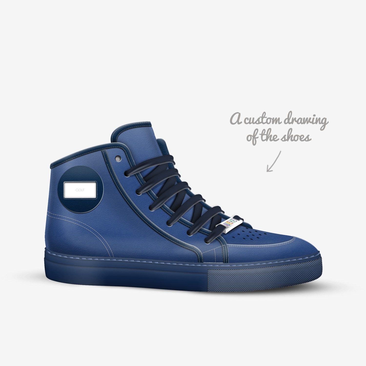 Clout custom made in Italy shoes by Bh | Sketch view