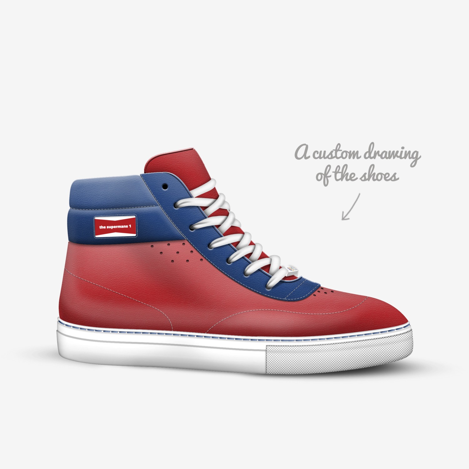 the superman 1's custom made in Italy shoes by Shjayvion | Sketch view