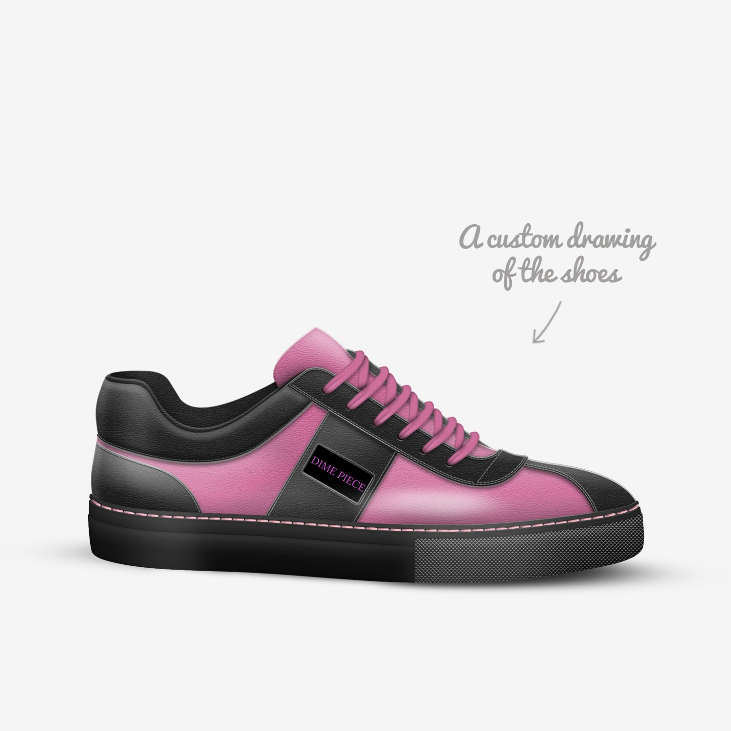 Dime Piece custom made in Italy shoes by Tunisia Al-salahuddin | Sketch view