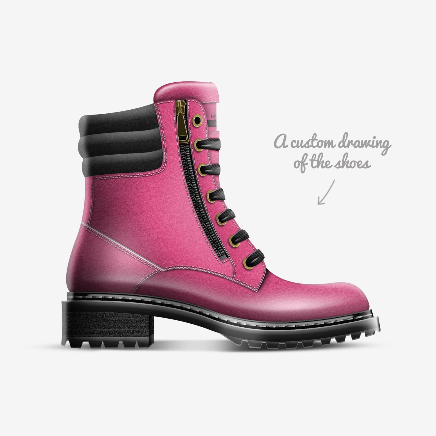 Gigglesz custom made in Italy shoes by Redd Bone | Sketch view