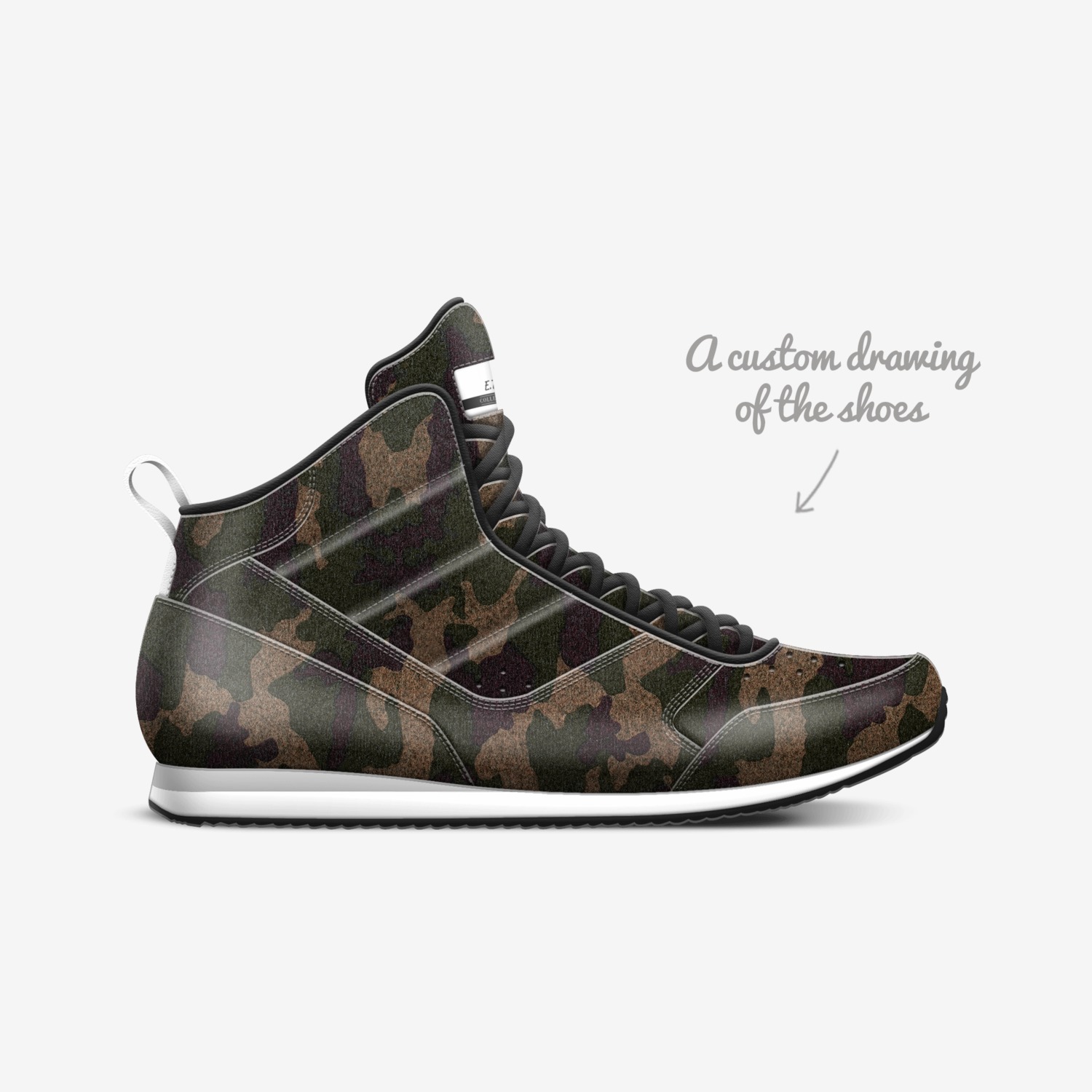 E.T.B custom made in Italy shoes by Ethan Bryson | Sketch view