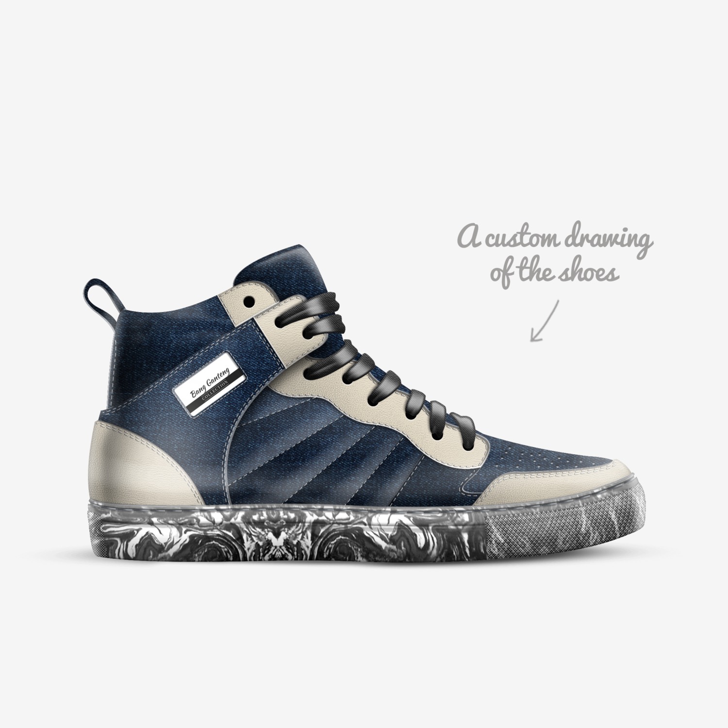Bang Ganteng custom made in Italy shoes by Bang Ganteng | Sketch view