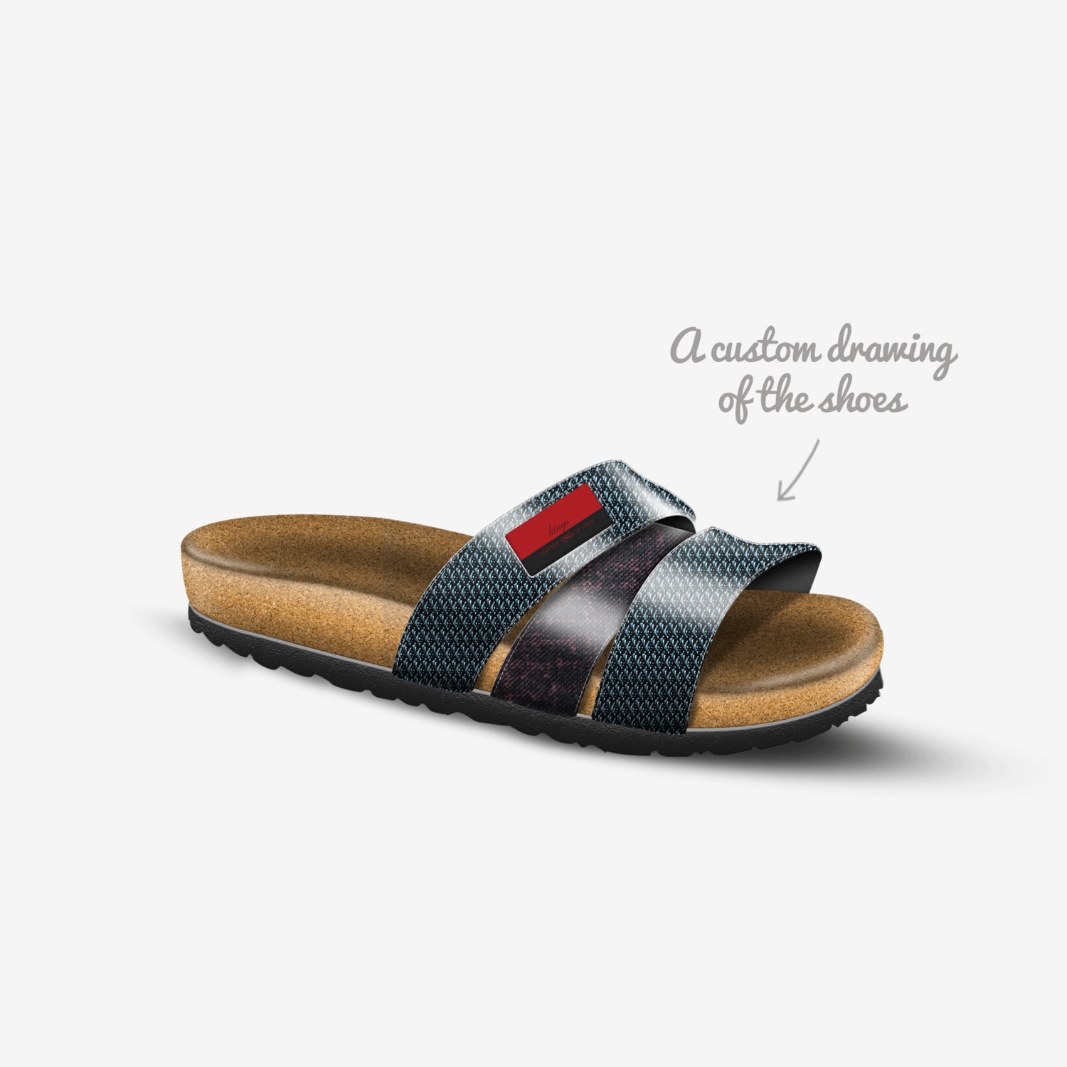 kings custom made in Italy shoes by Josiah Sweatt | Sketch view