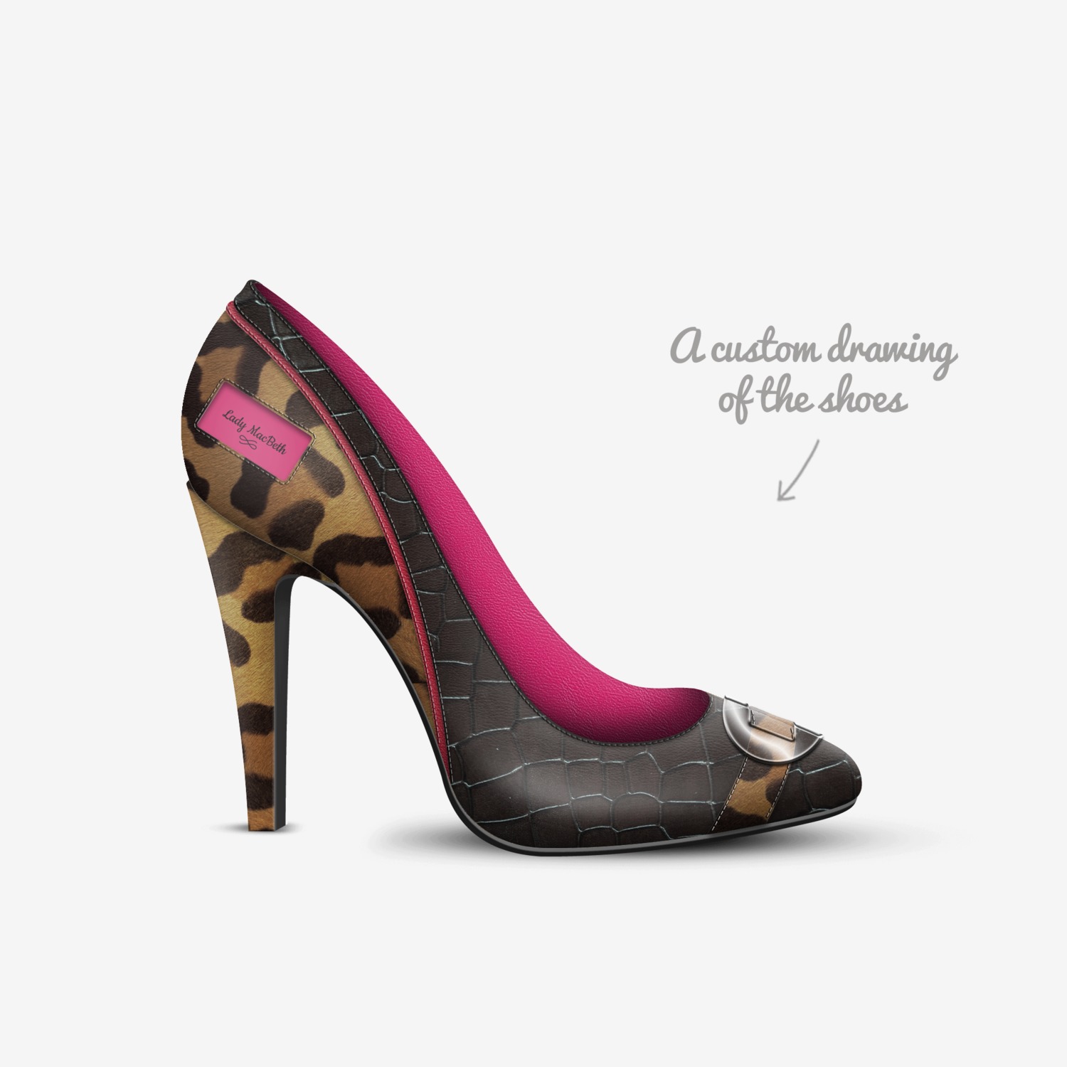Lady MacBeth custom made in Italy shoes by Lauretta Macbeth | Sketch view