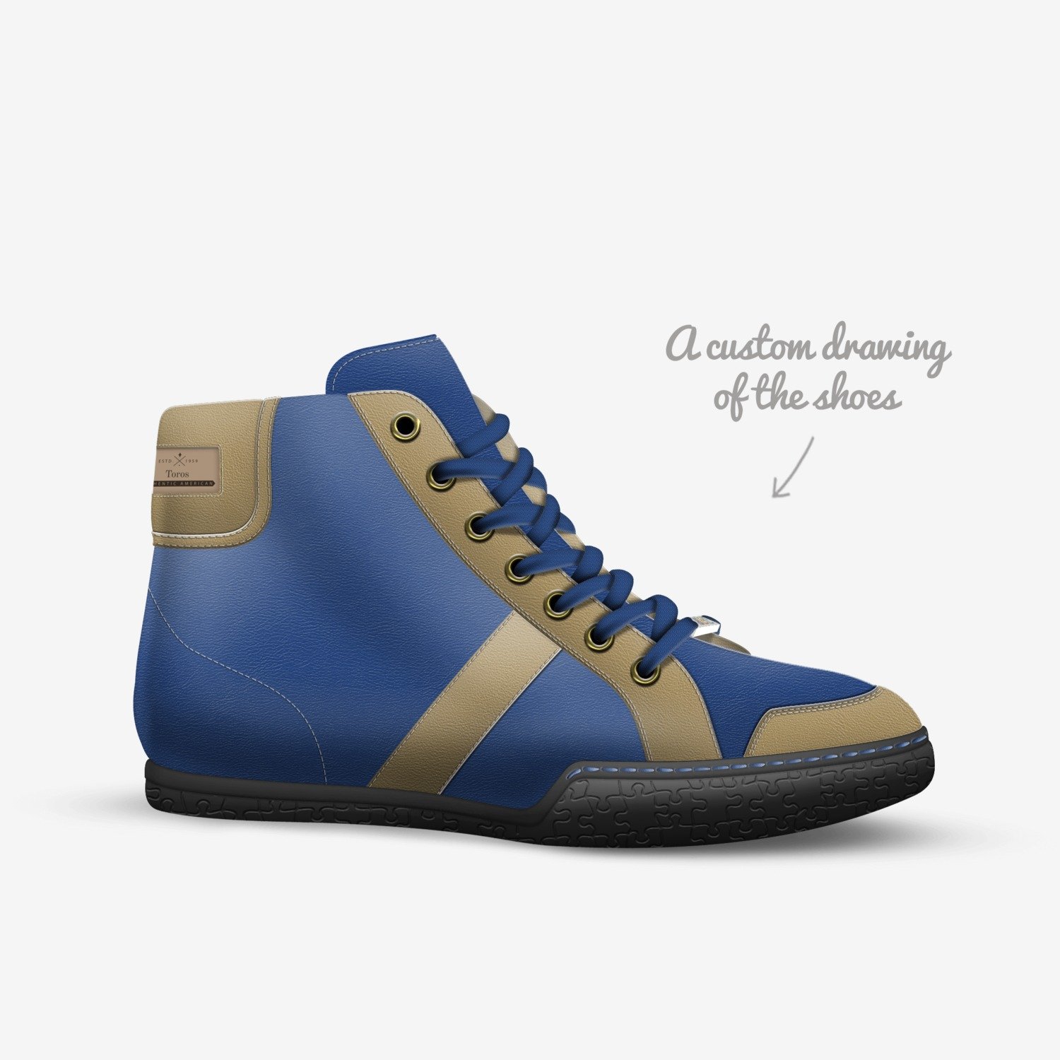 Toros custom made in Italy shoes by Manuel Hernandez | Sketch view