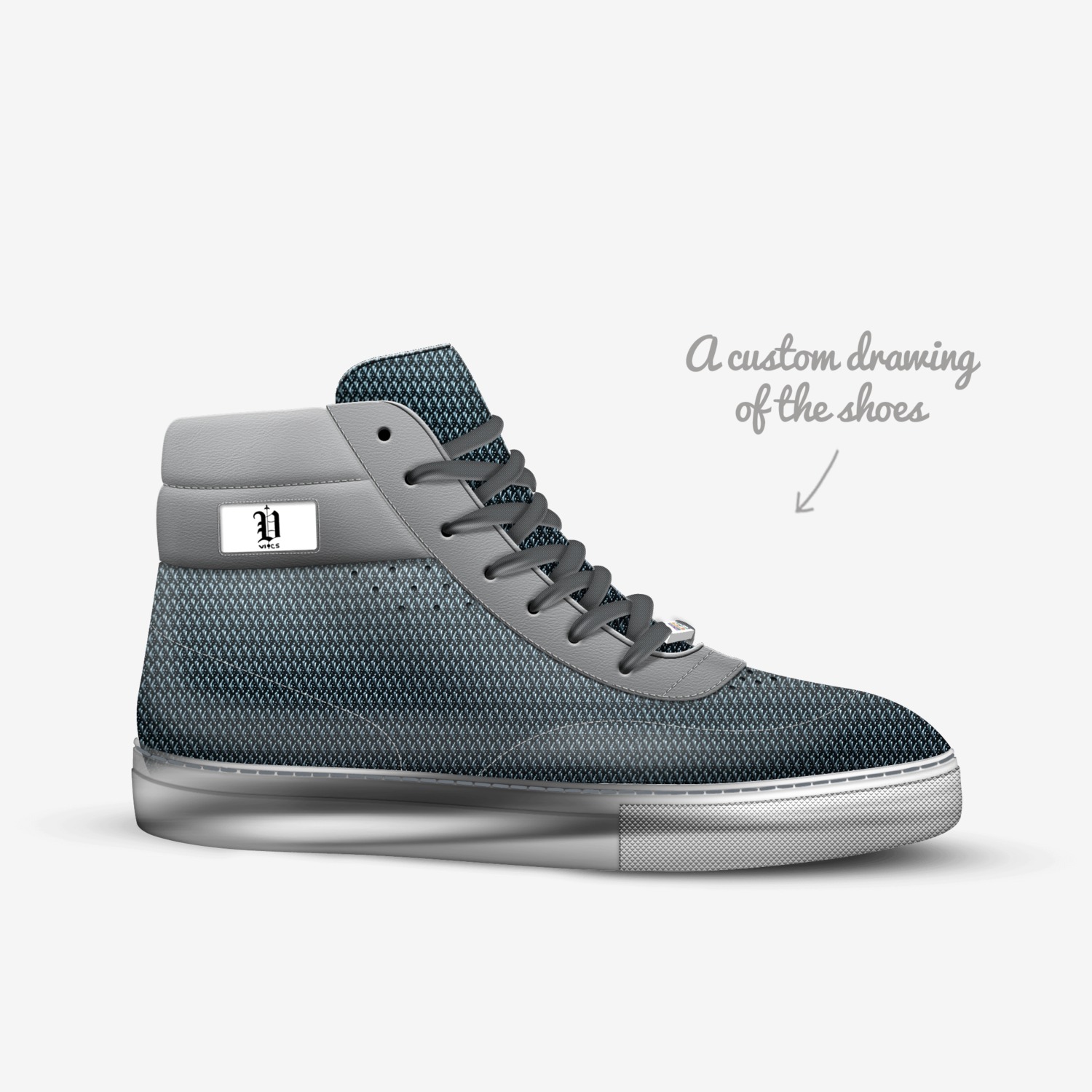 vics silver custom made in Italy shoes by Brayden Murphy | Sketch view