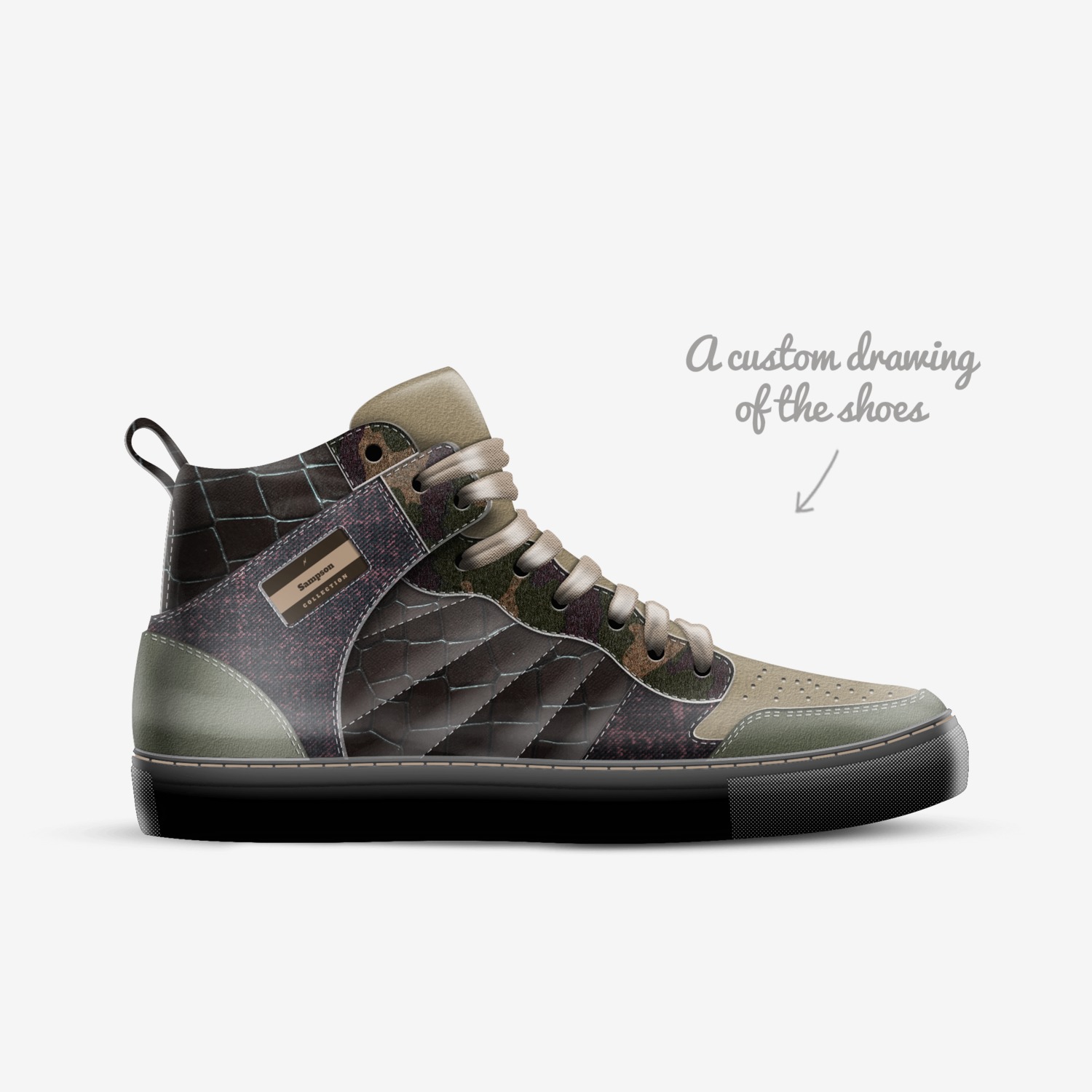 Sampson custom made in Italy shoes by Nabeel Mulla | Sketch view