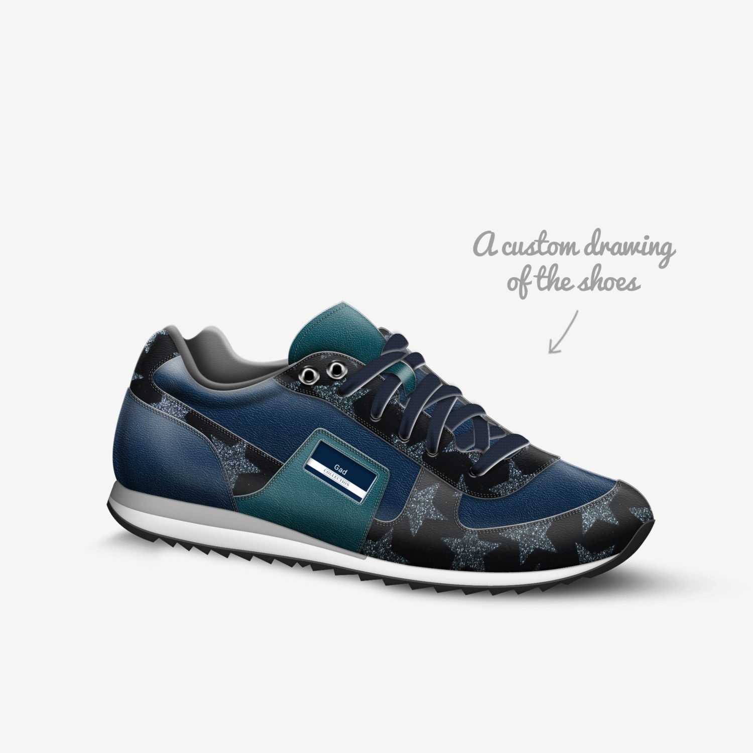 Gad  custom made in Italy shoes by David Williams | Sketch view