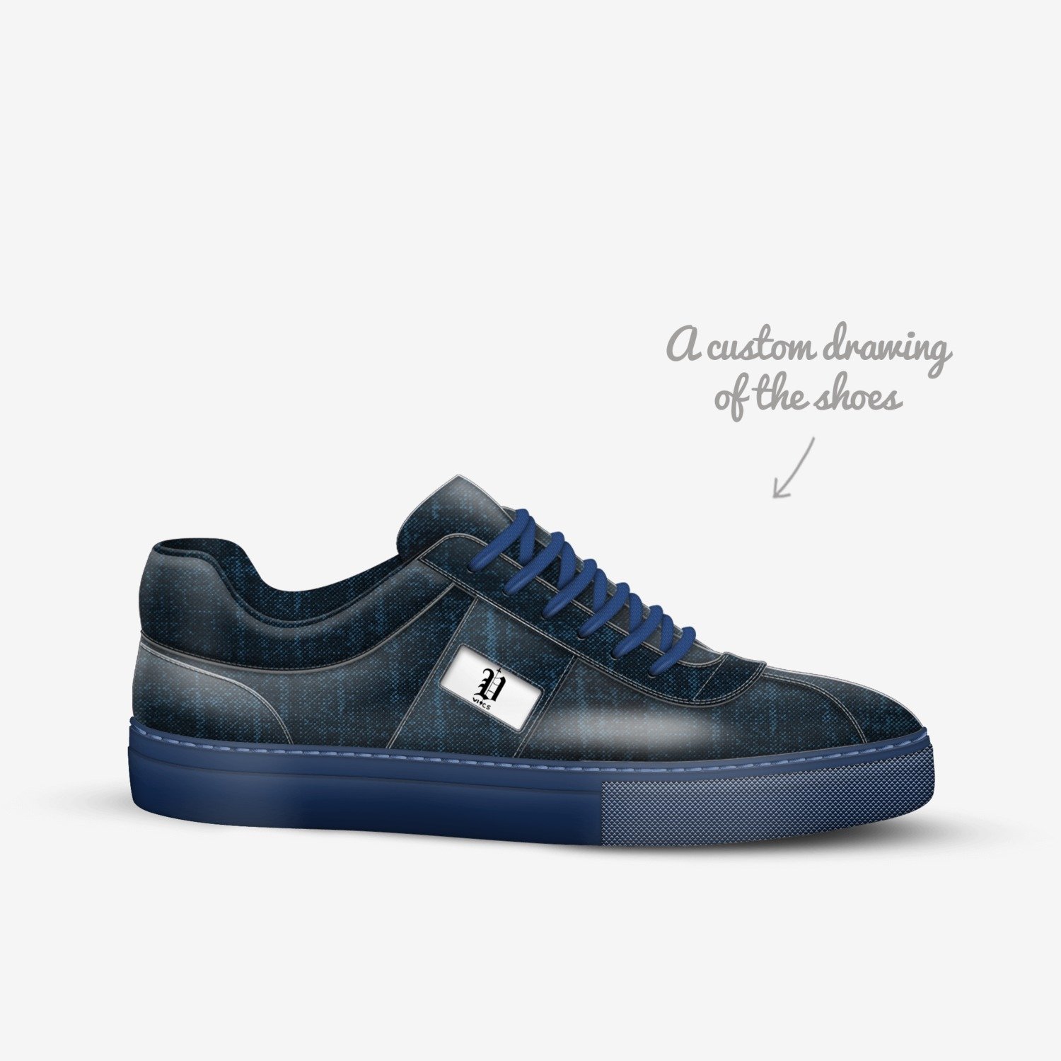vics blue 2 custom made in Italy shoes by Brayden Murphy | Sketch view