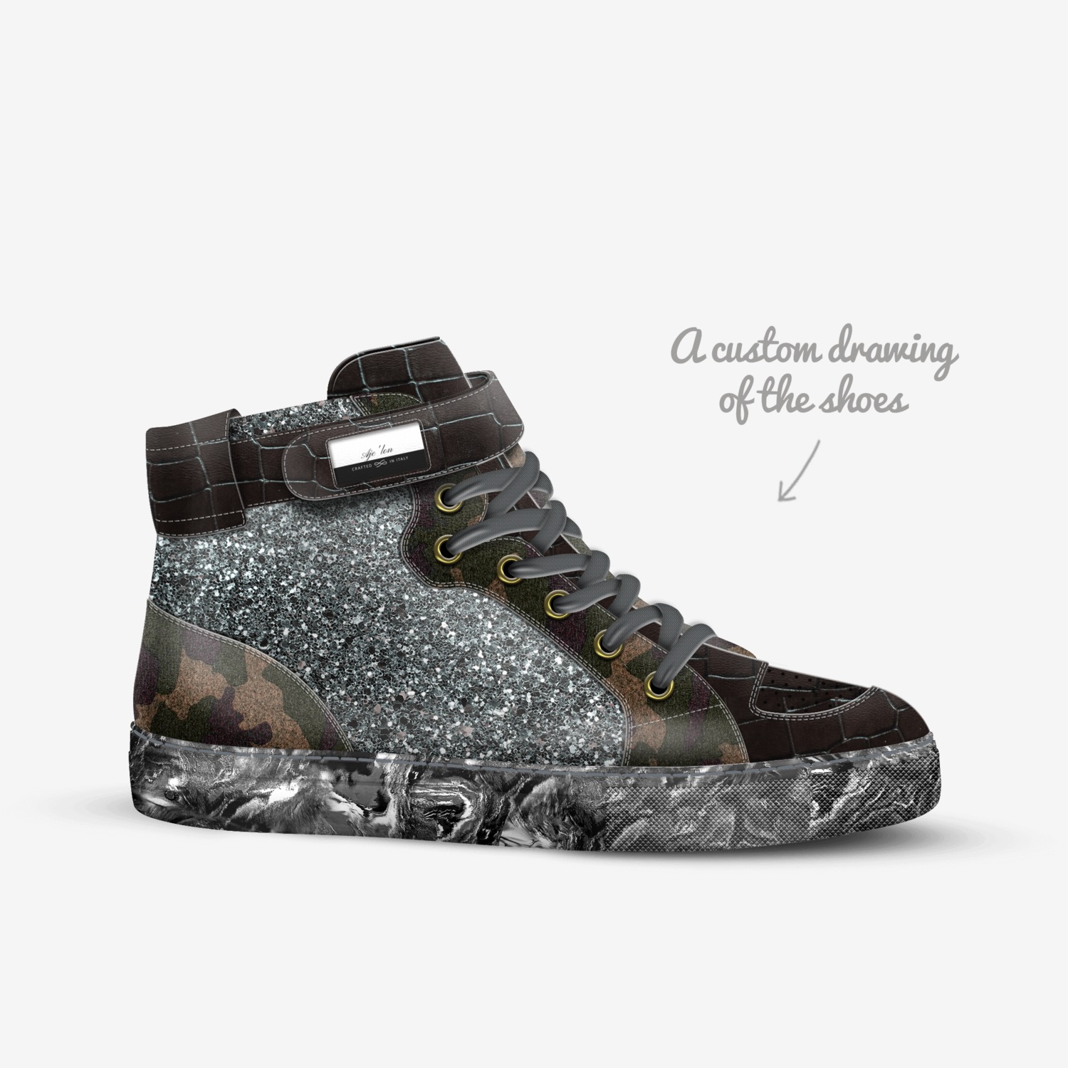 Aje'lon custom made in Italy shoes by Ajel'On Hill | Sketch view