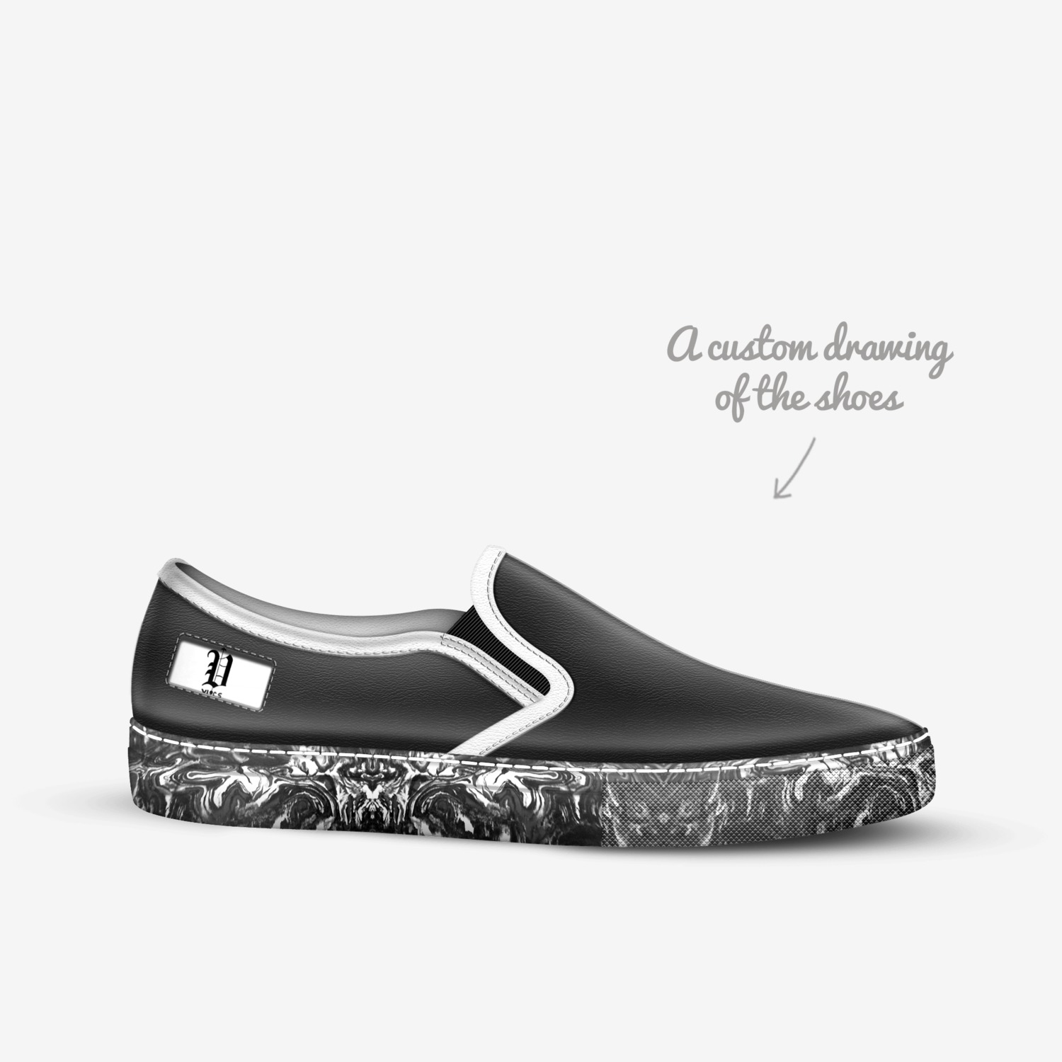 vics slip on custom made in Italy shoes by Brayden Murphy | Sketch view