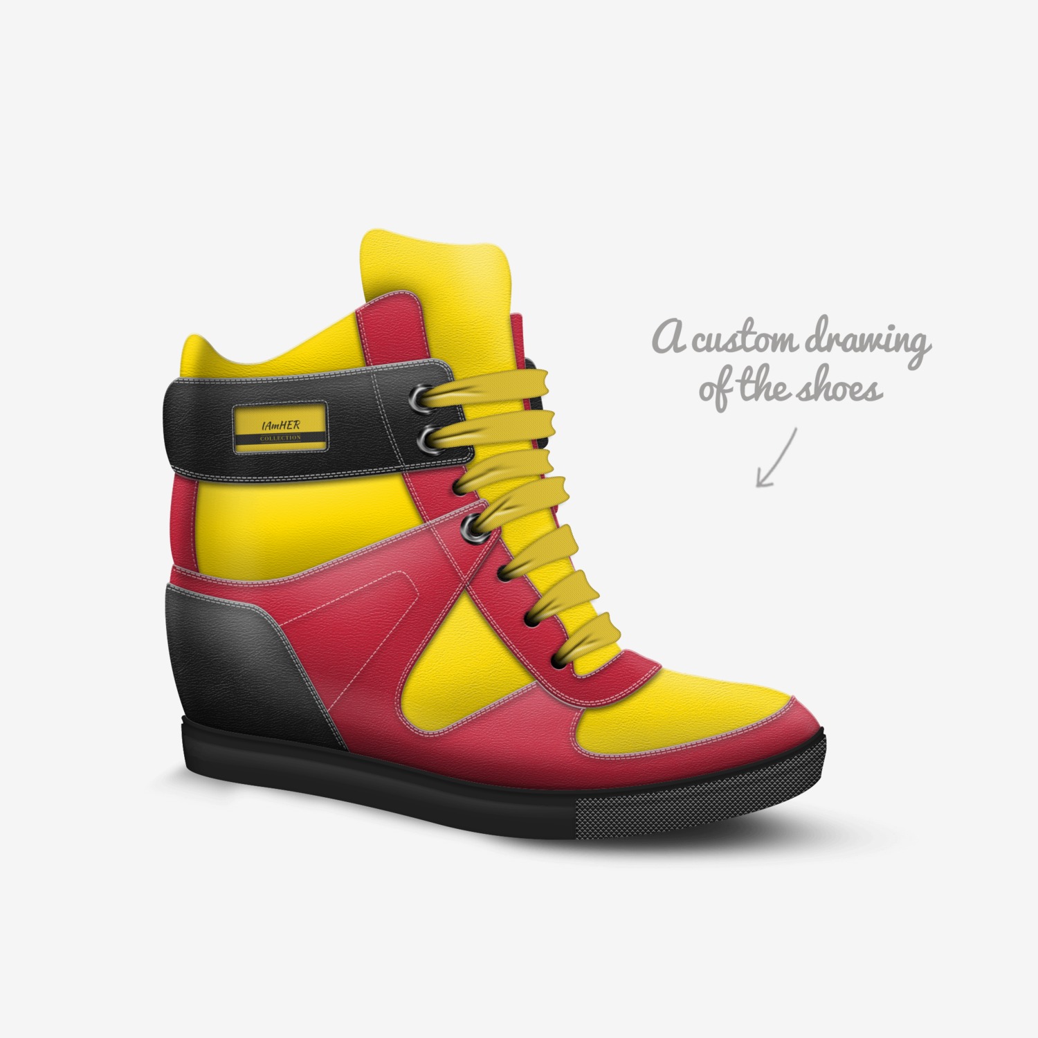 IAmHER custom made in Italy shoes by Cenequa Nikkole Gaston | Sketch view