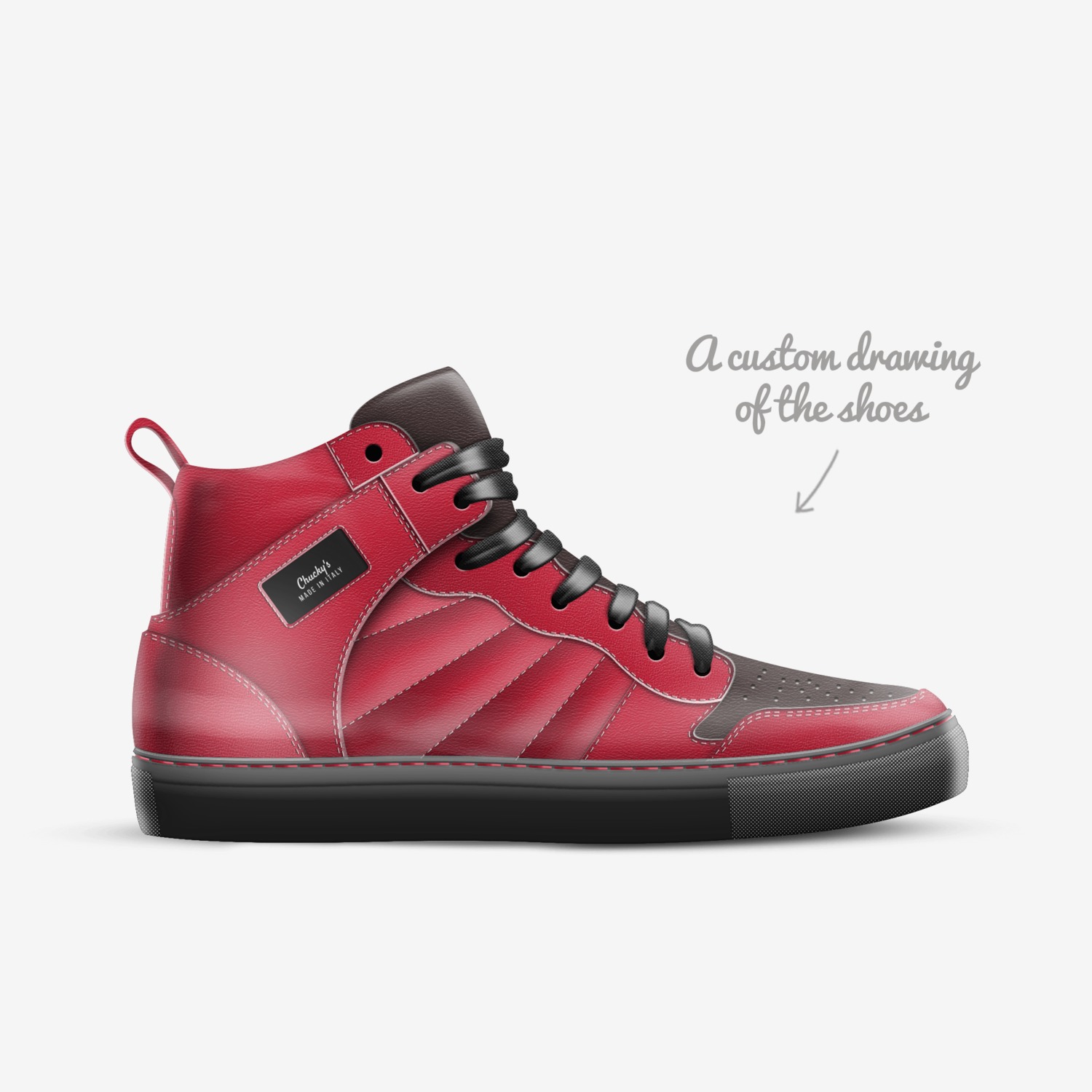 Chucky's custom made in Italy shoes by Joseph | Sketch view
