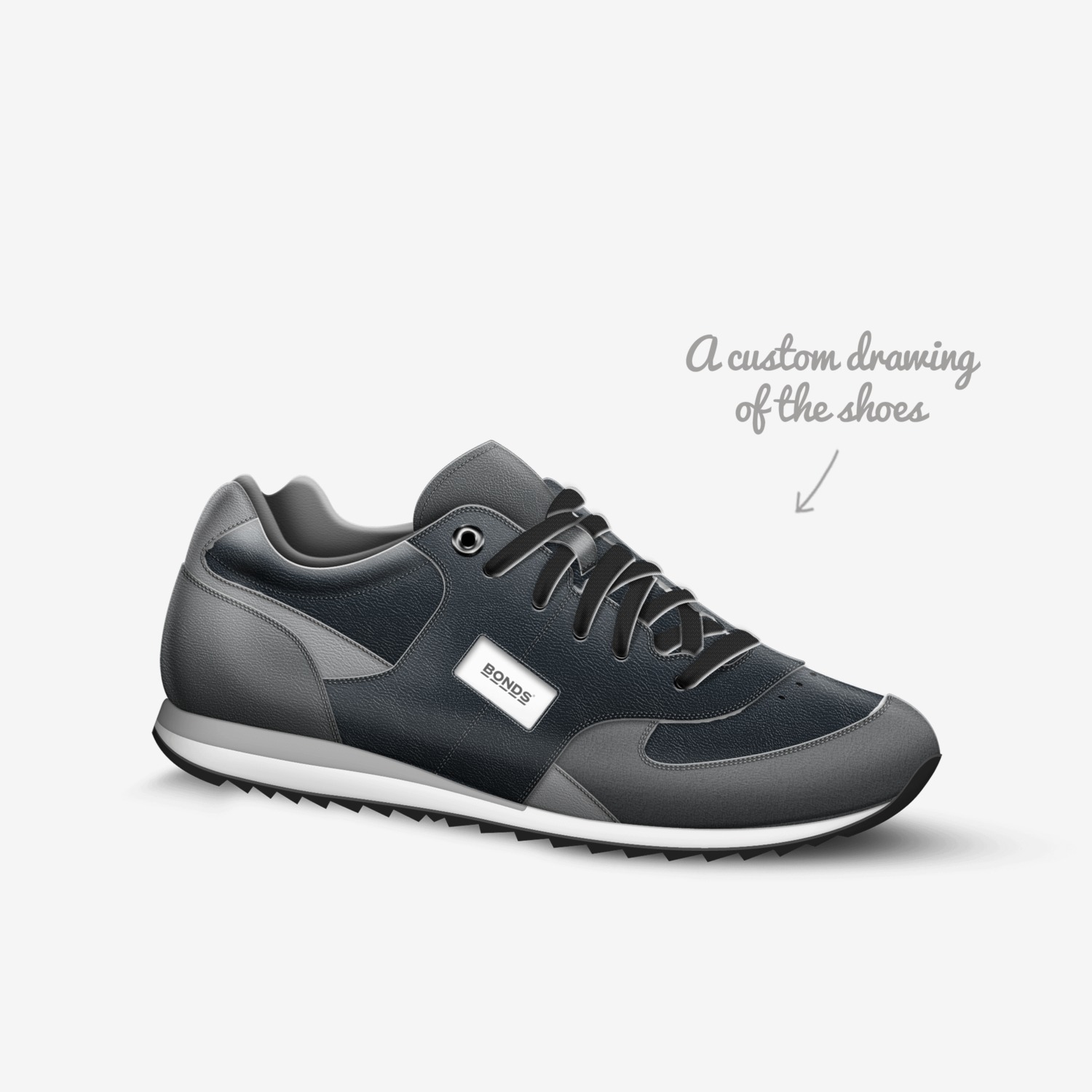 Active Comfort custom made in Italy shoes by Harper Martin | Sketch view