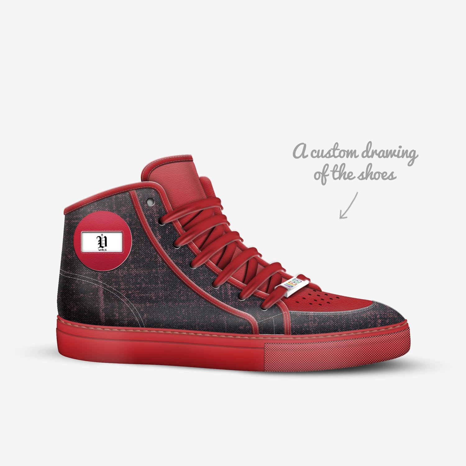vics true red custom made in Italy shoes by Brayden Murphy | Sketch view