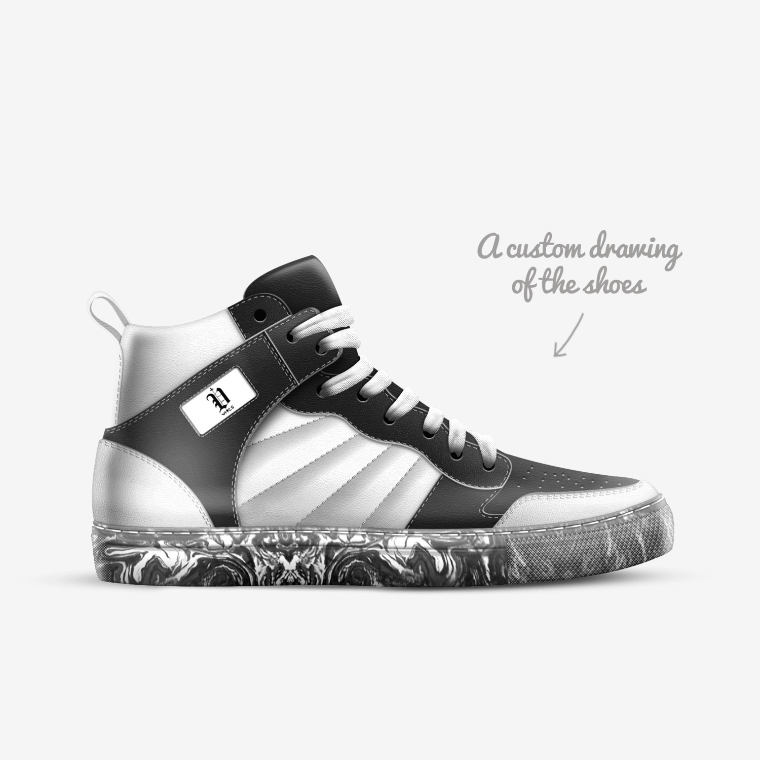 Vics vinta air custom made in Italy shoes by Brayden Murphy | Sketch view