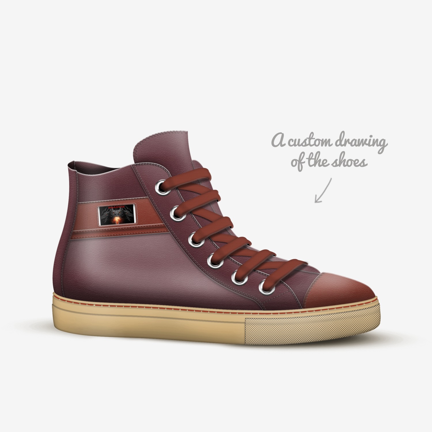 dragons custom made in Italy shoes by Nora Payeton | Sketch view