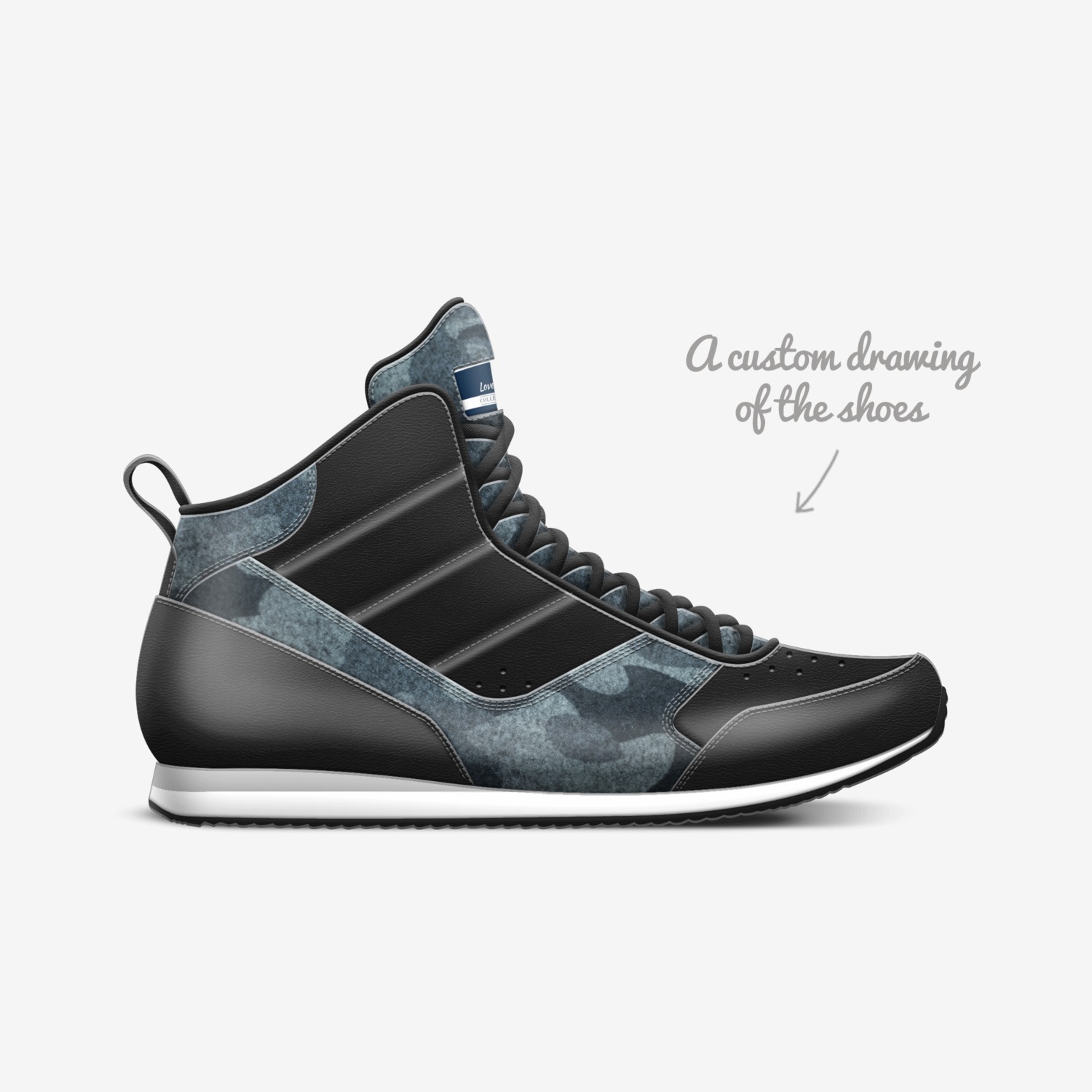 Love Life custom made in Italy shoes by The Berry Strip Smallholding Homestead | Sketch view