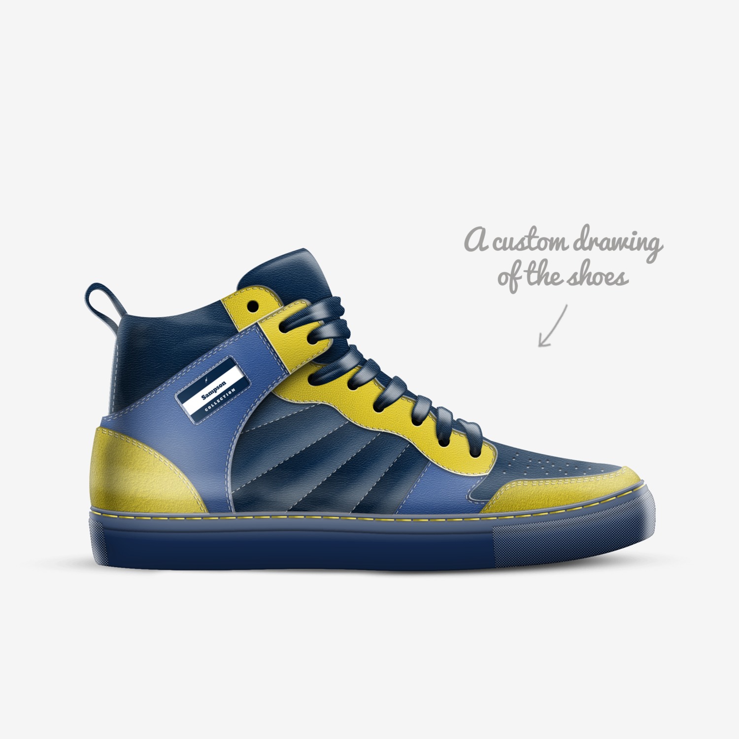 Sampson custom made in Italy shoes by Nabeel Mulla | Sketch view