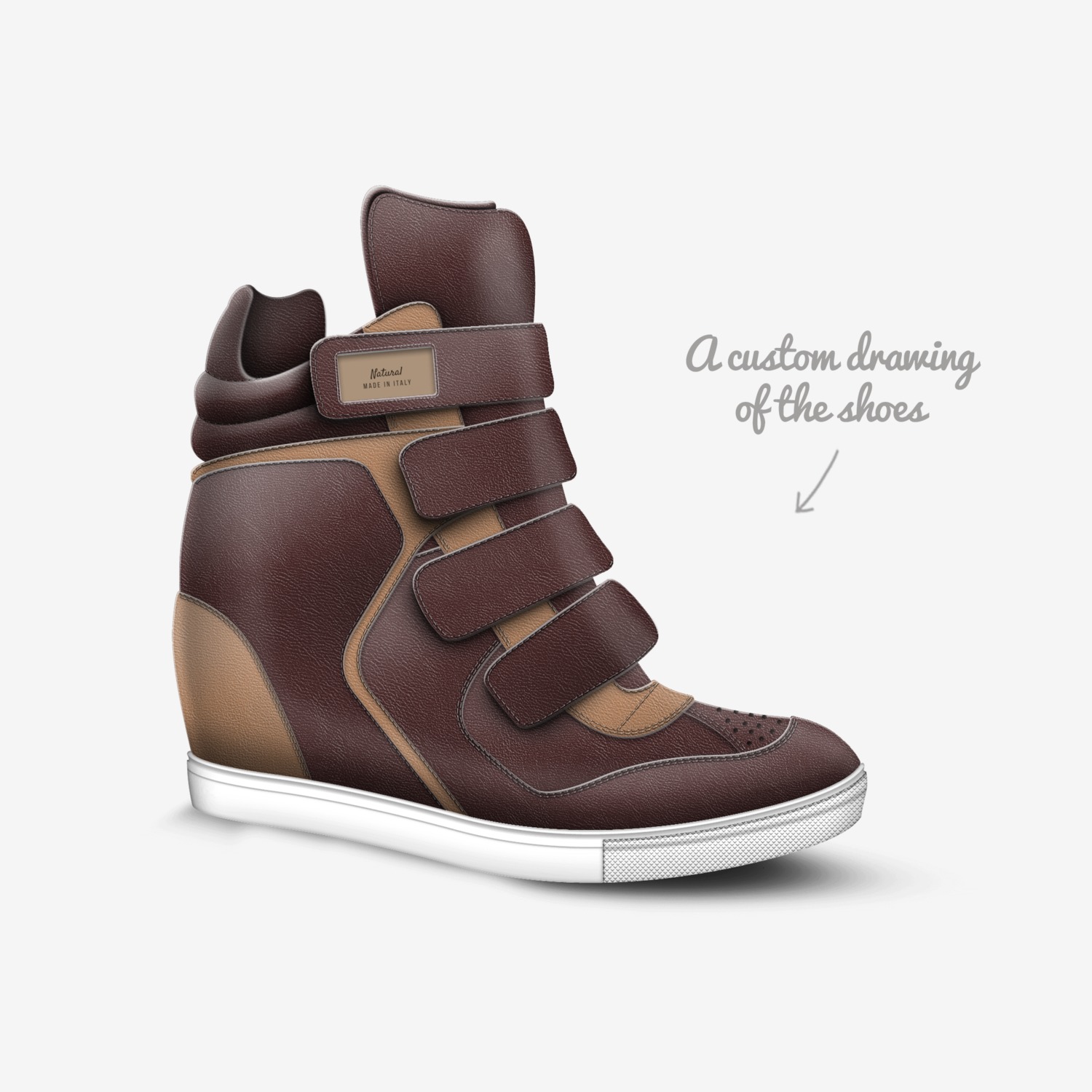 Natural custom made in Italy shoes by Coxabling Moxabling | Sketch view