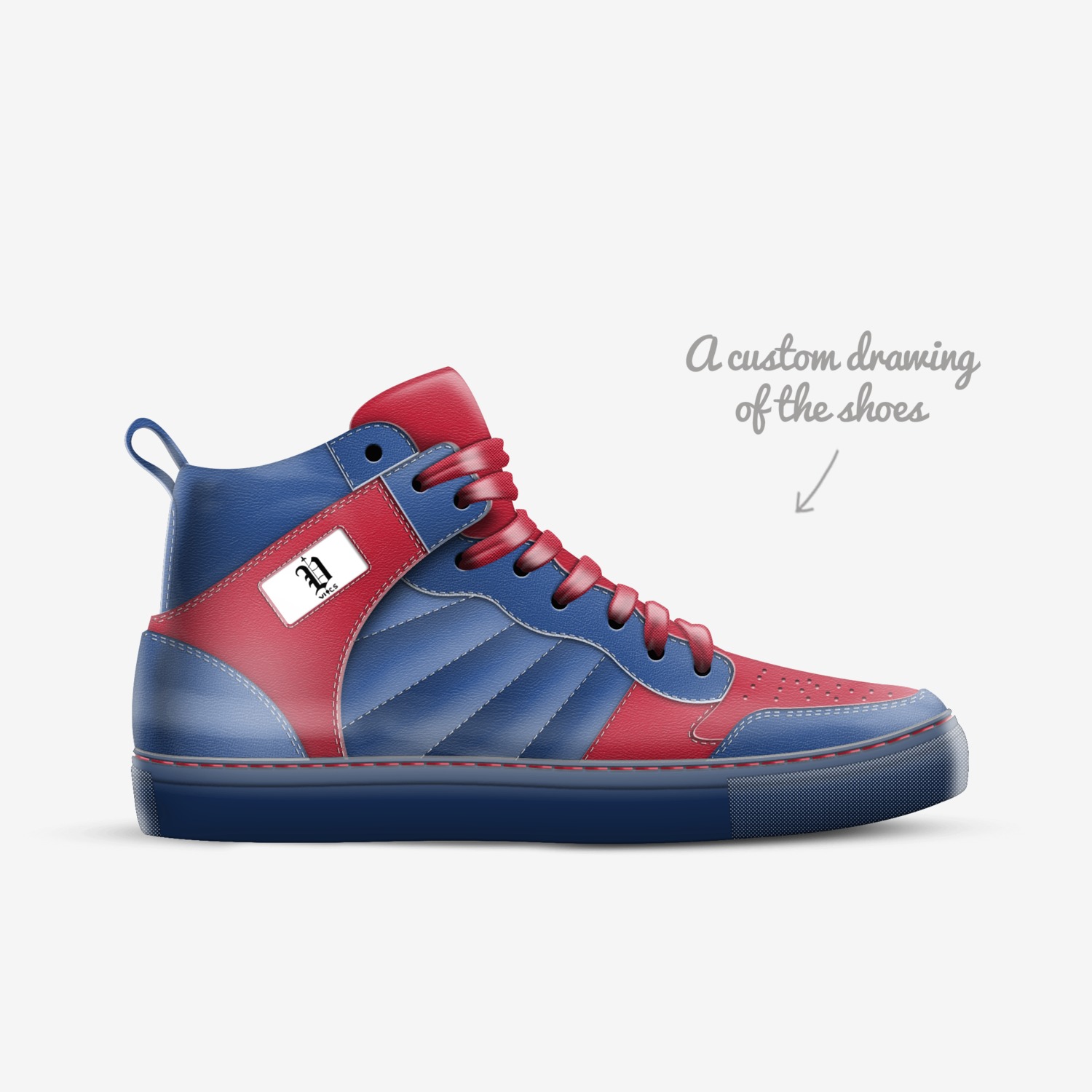 Vics rocket air custom made in Italy shoes by Brayden Murphy | Sketch view