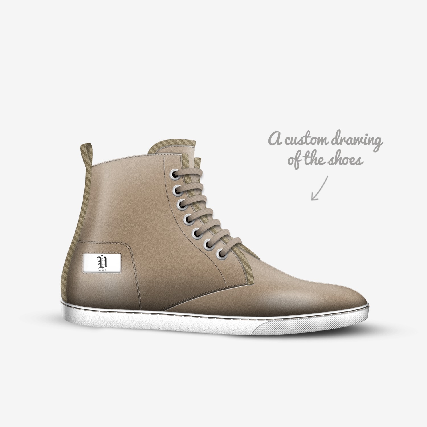 vics desert sand custom made in Italy shoes by Brayden Murphy | Sketch view