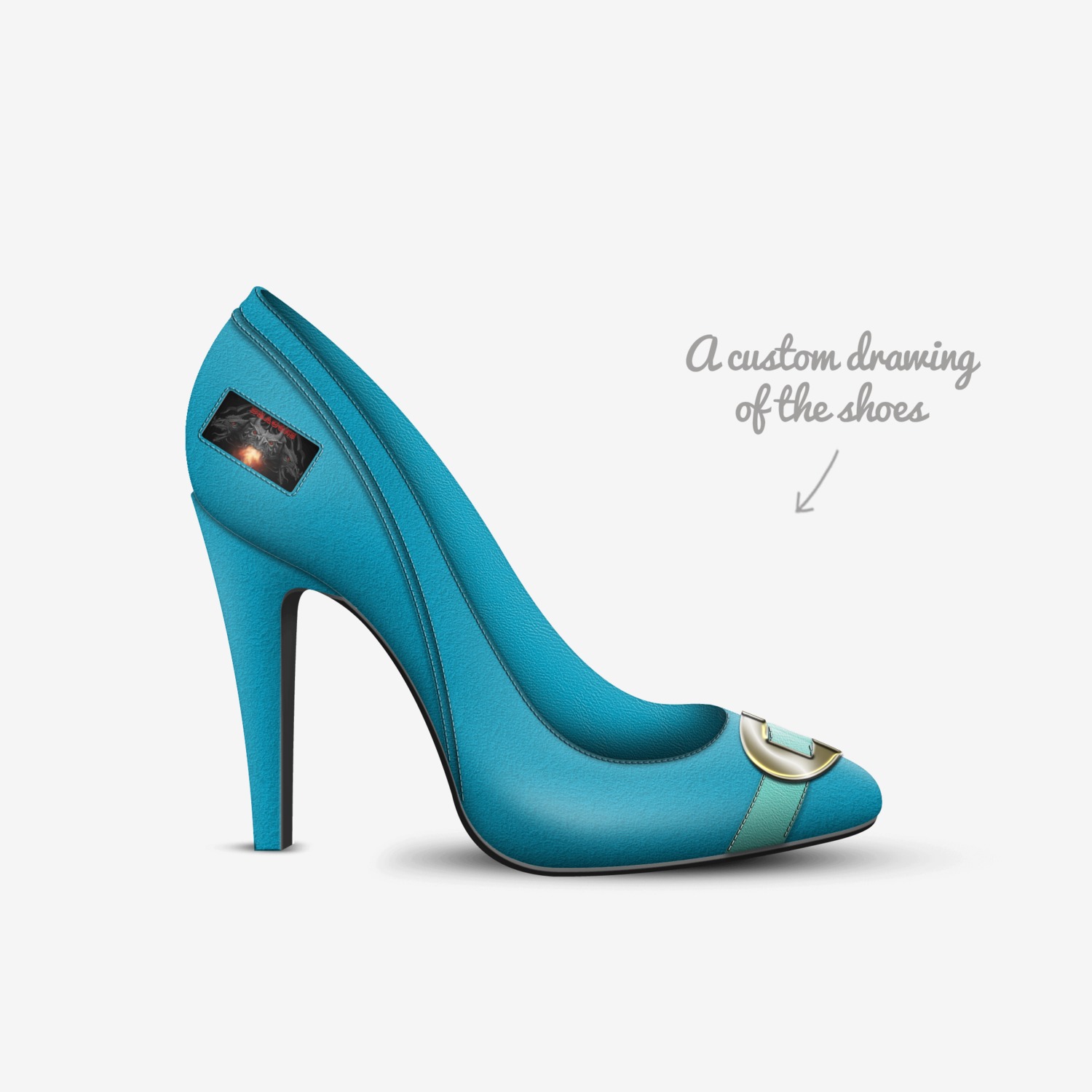 dragons custom made in Italy shoes by Nora Payeton | Sketch view