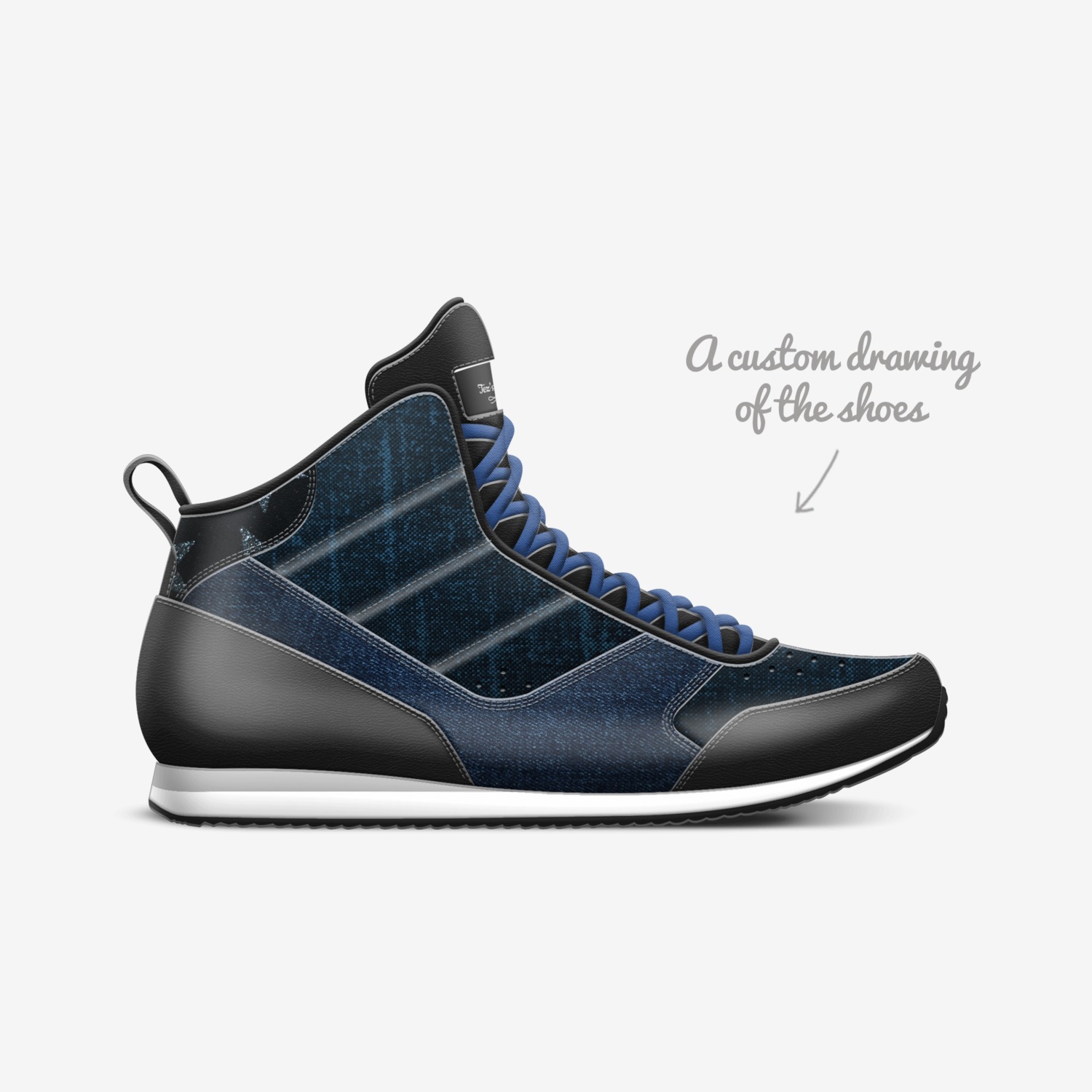 Jk66 custom made in Italy shoes by Martez Newman | Sketch view