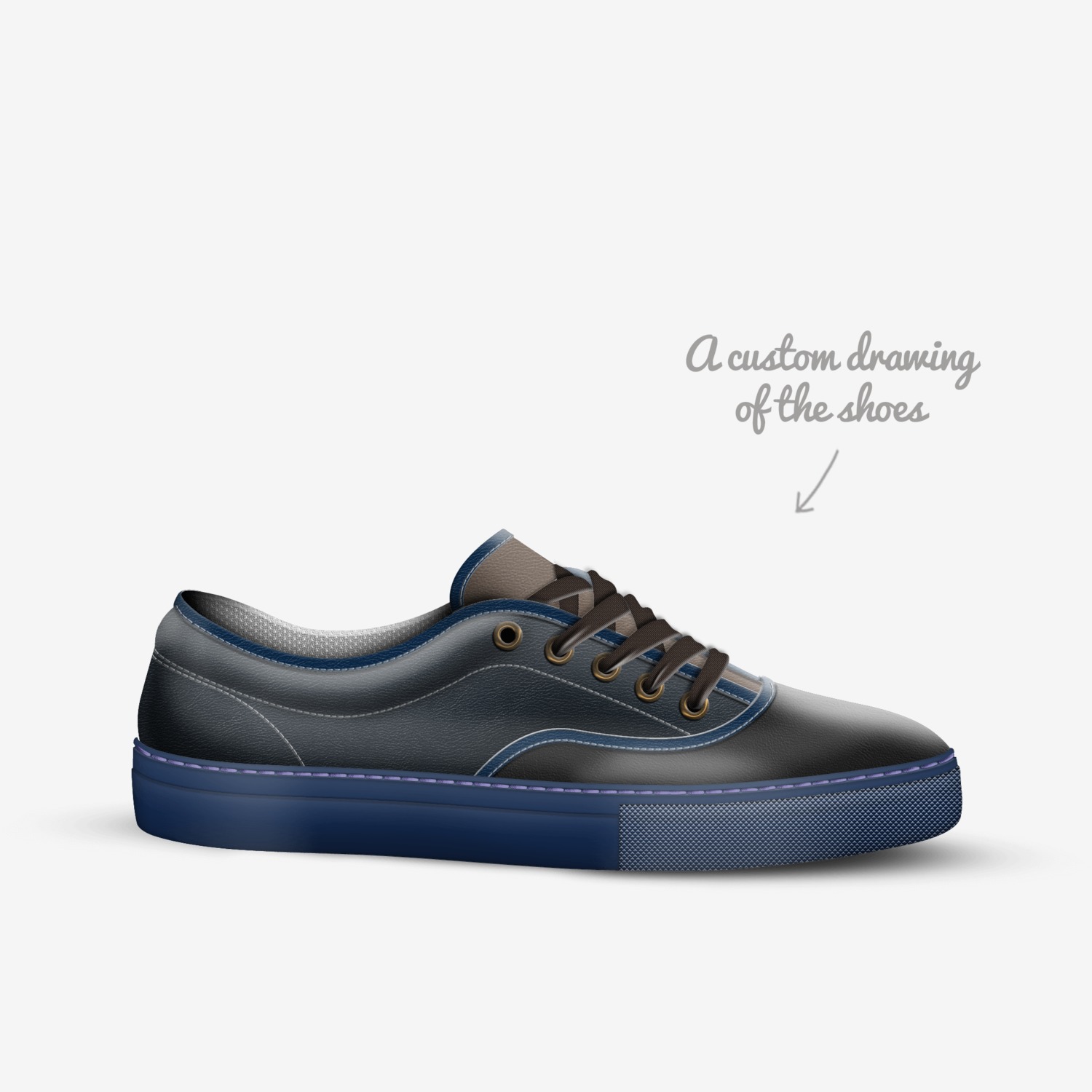 Sneeks custom made in Italy shoes by Brenden Jesseman | Sketch view