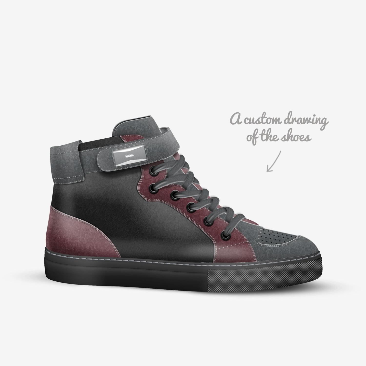 Leslie custom made in Italy shoes by Leslie Potts | Sketch view