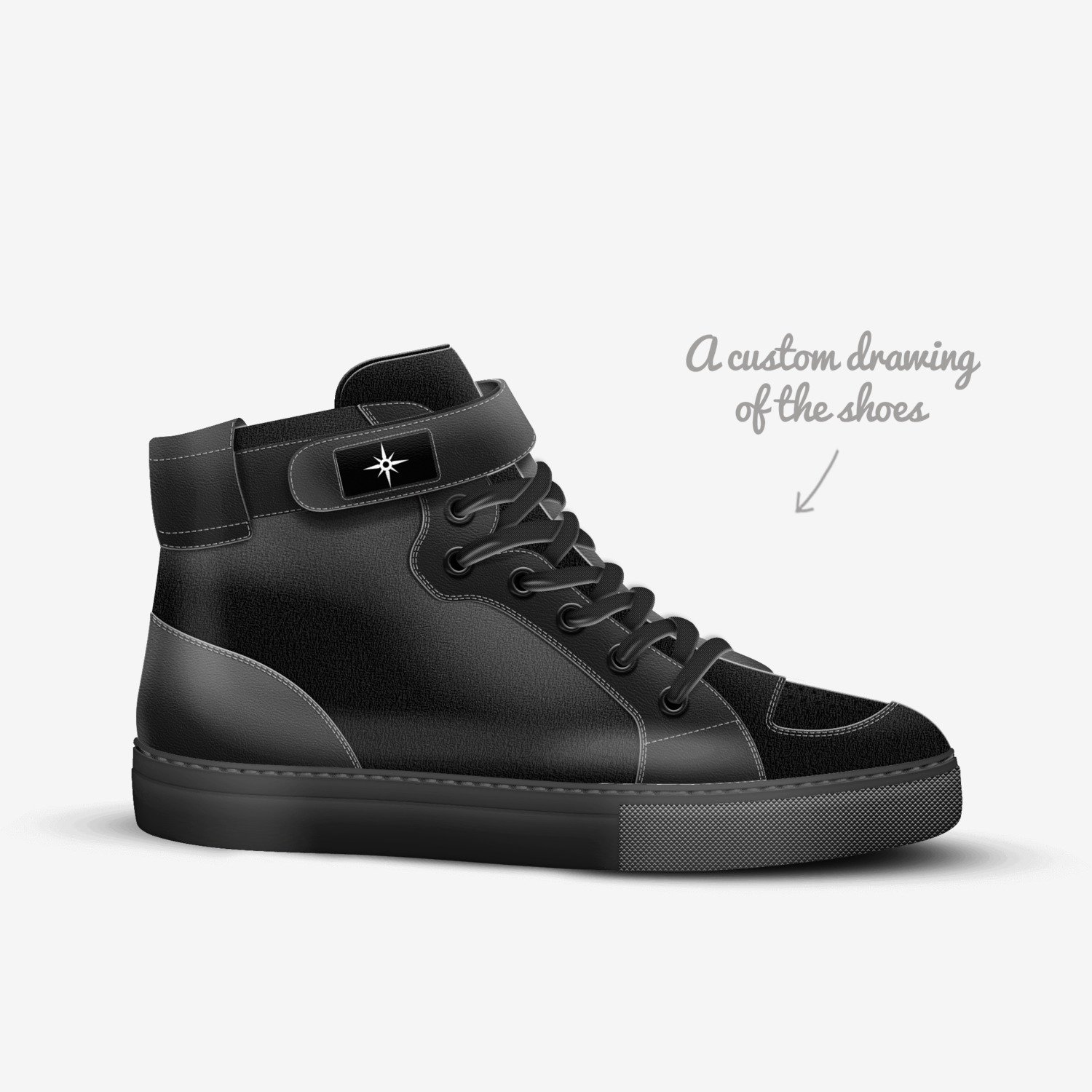 Black Over Suede custom made in Italy shoes by Edwan Jones | Sketch view