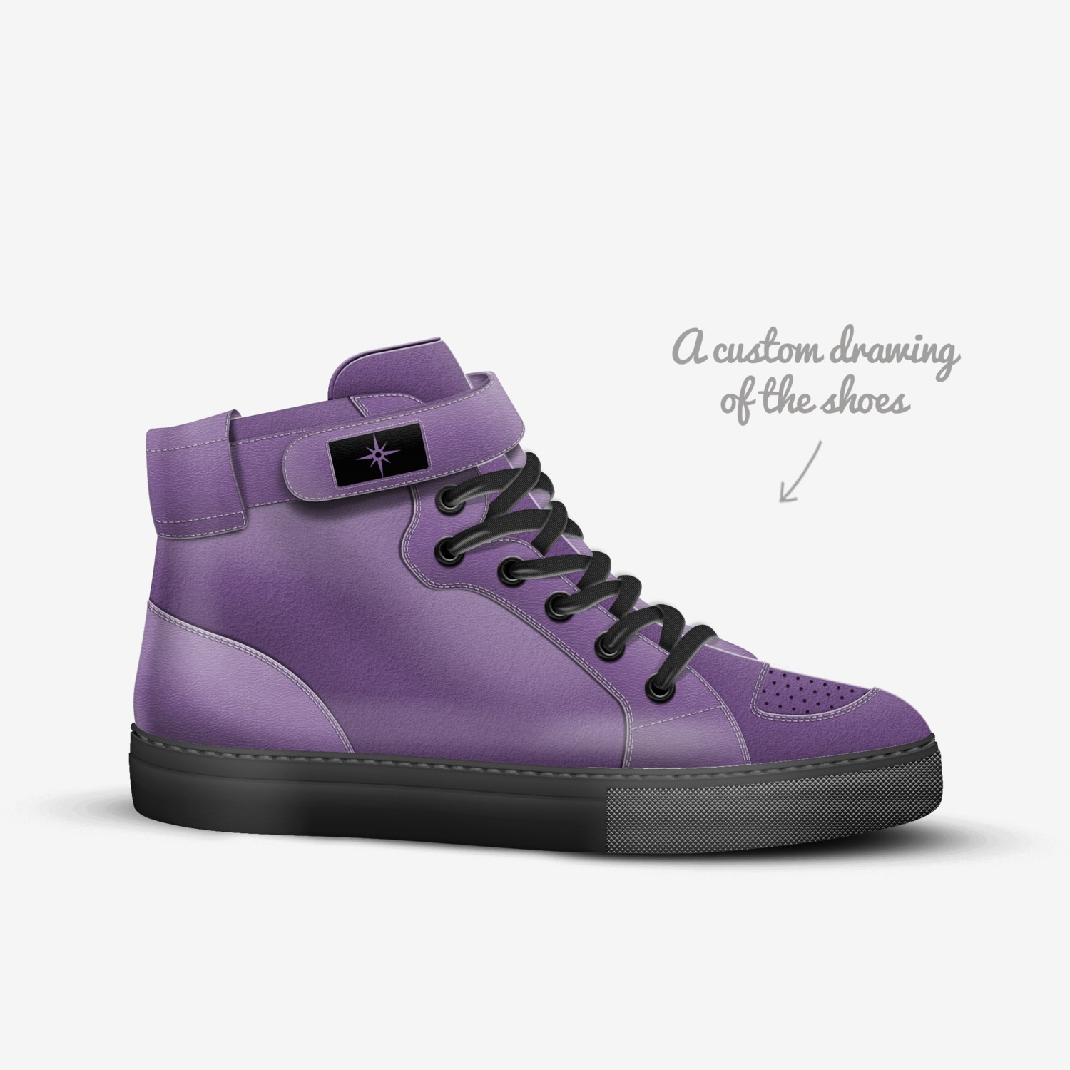 Purple Over Suede custom made in Italy shoes by Edwan Jones | Sketch view
