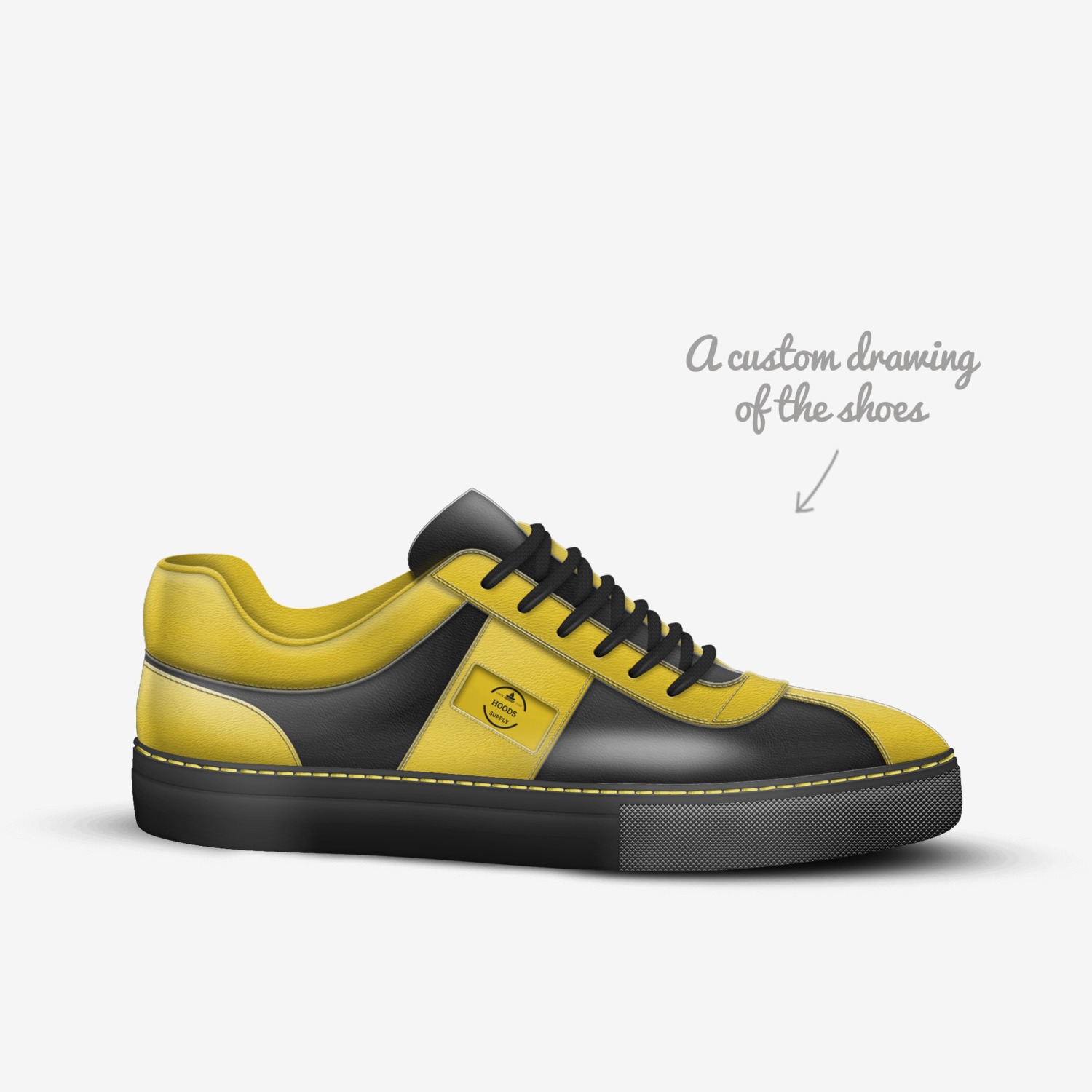 Hoods custom made in Italy shoes by David Smith | Sketch view