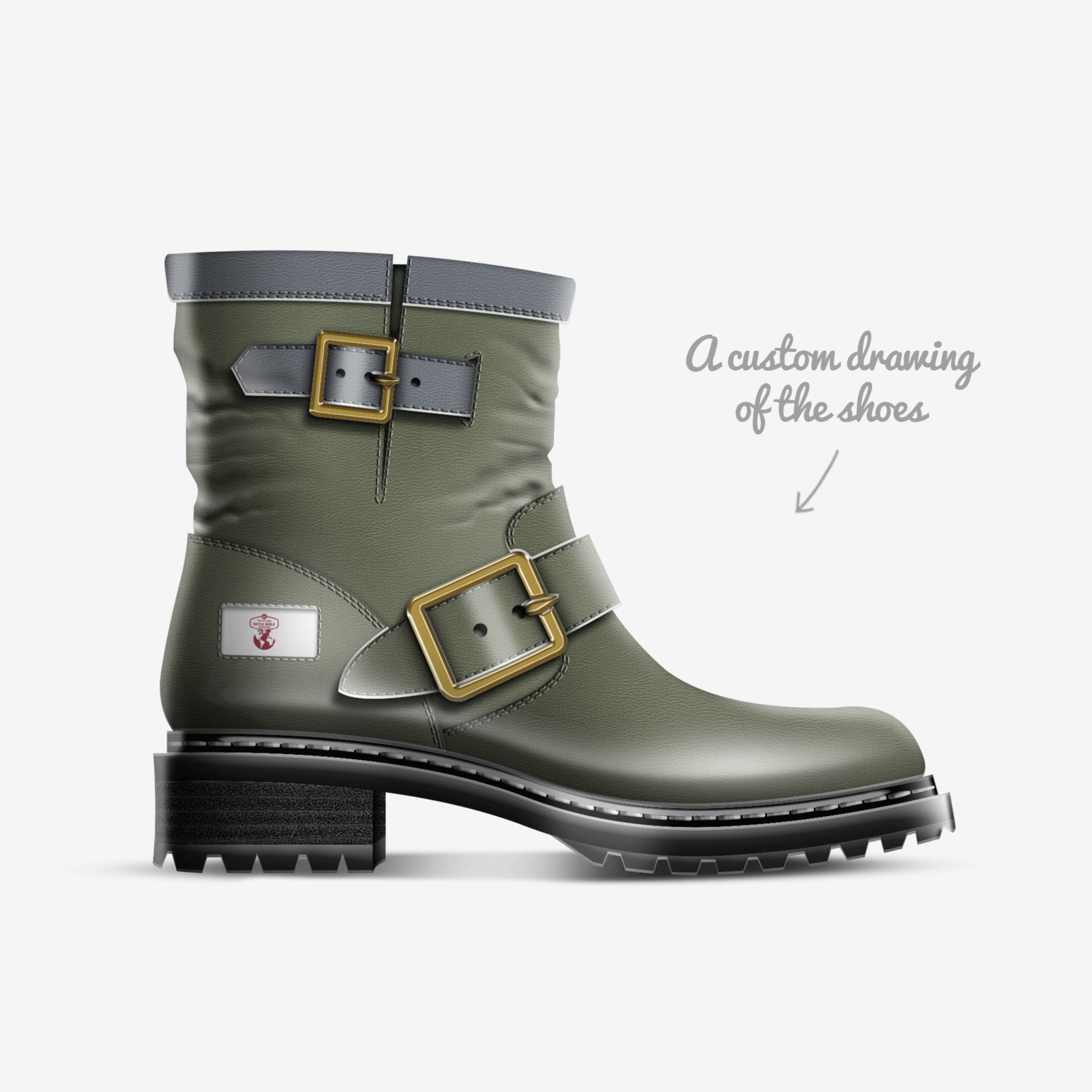 BWR Brand-B8 custom made in Italy shoes by Battleworldradio Store | Sketch view
