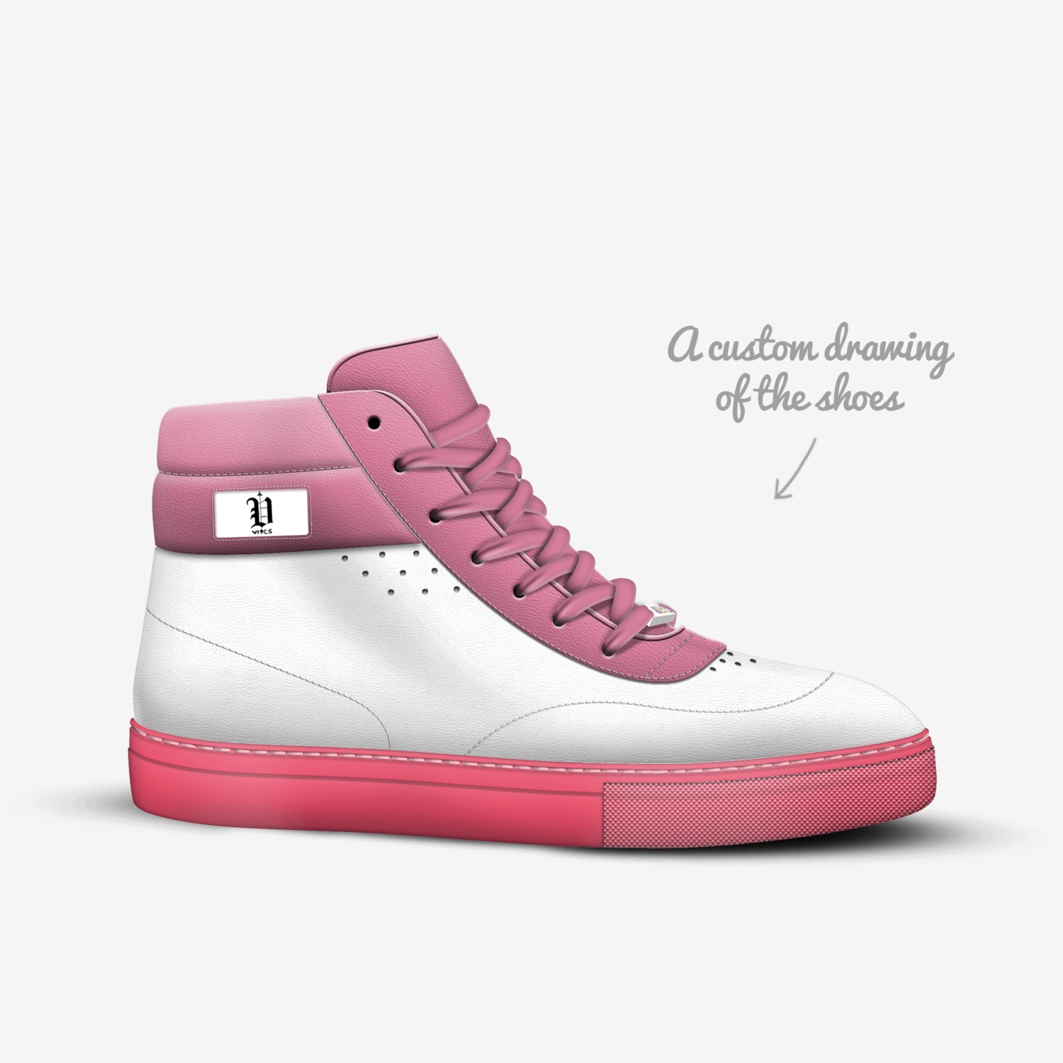 Vics pink custom made in Italy shoes by Brayden Murphy | Sketch view