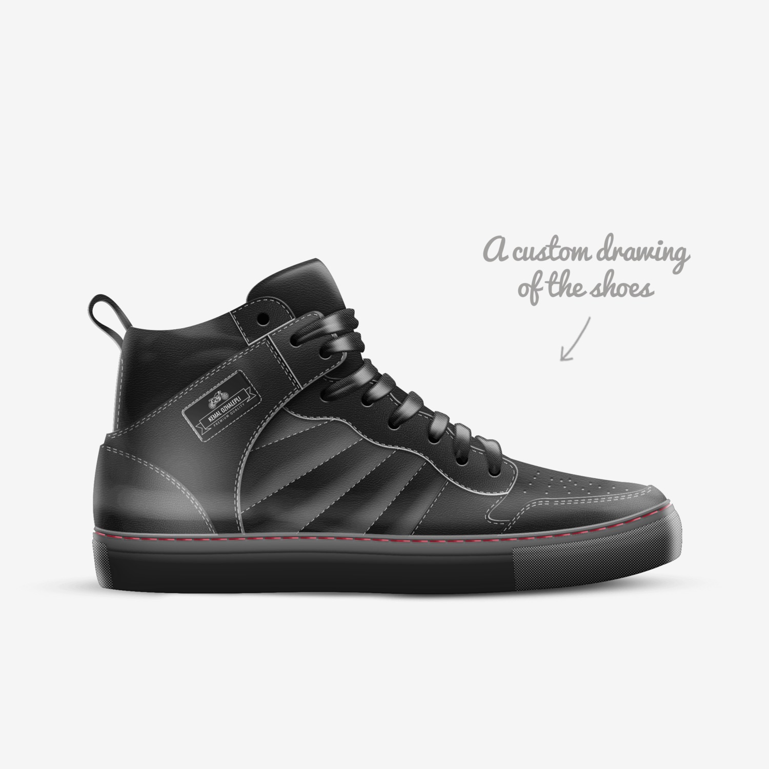 kemal custom made in Italy shoes by Kemal Ozhalepli | Sketch view